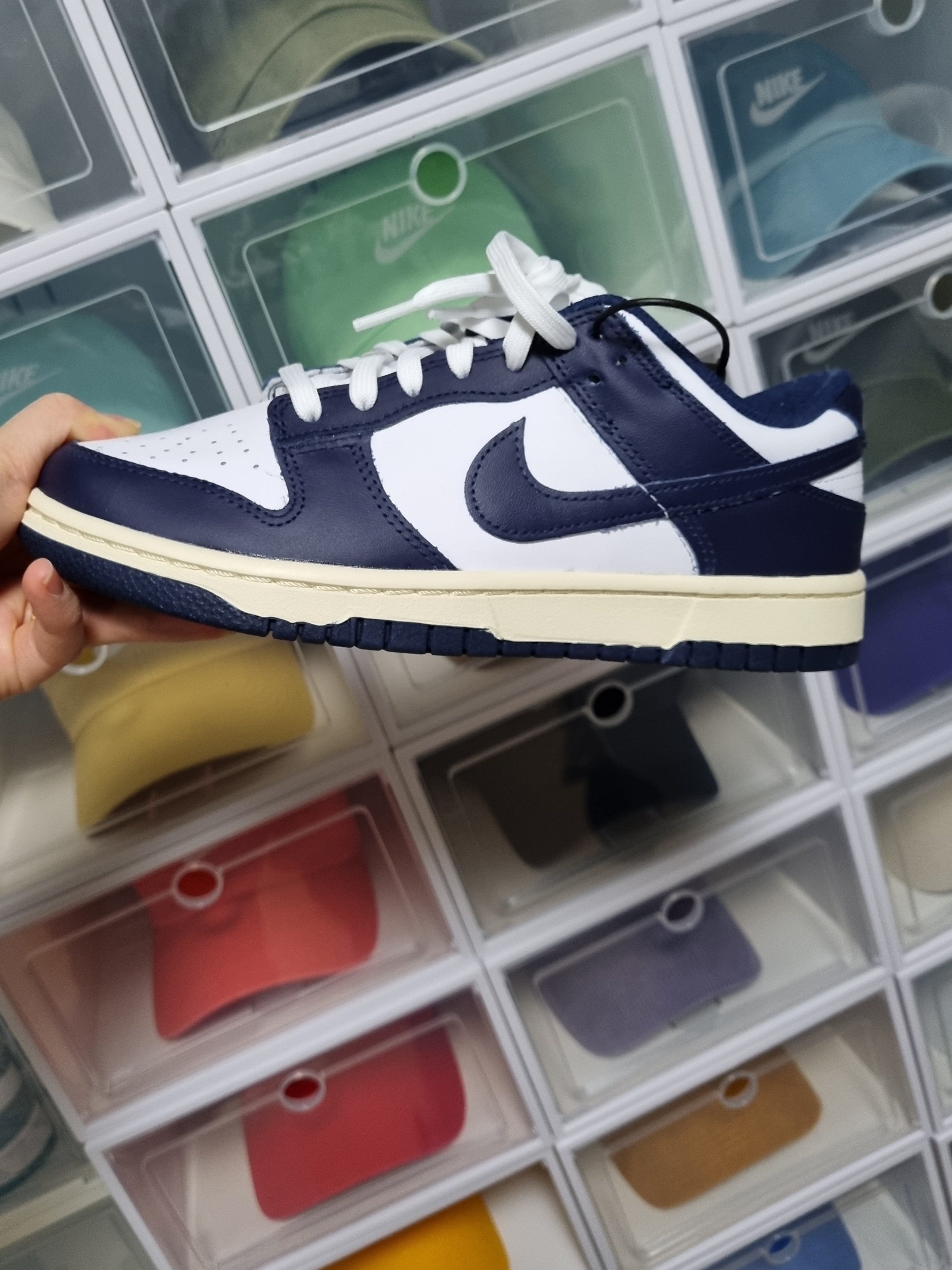 (W) Nike Dunk Low Vintage Midnight Navy 착용 스타일