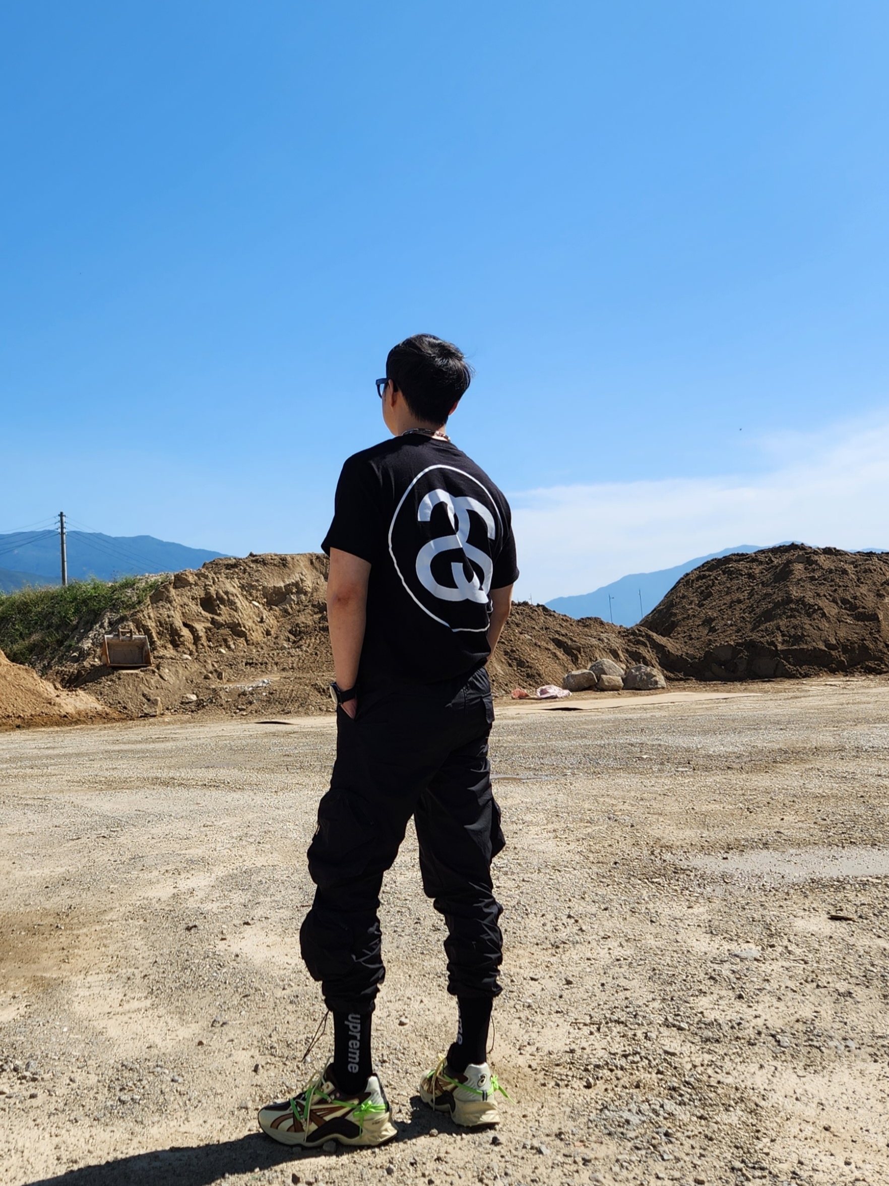 Stussy Big Link T-Shirt Black 착용 스타일