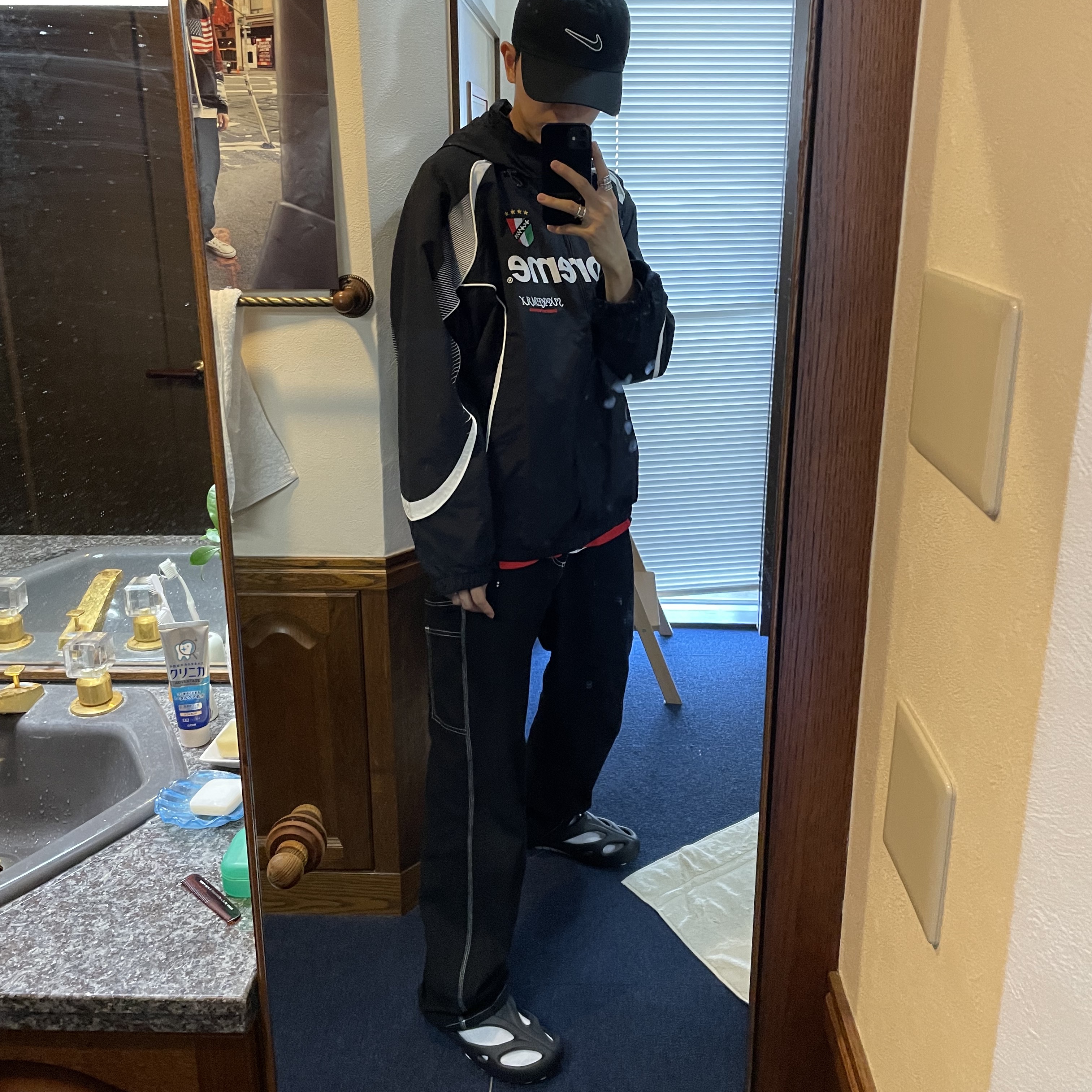 Supreme x Umbro Track Jacket Black - 22SS 착용 스타일 - 2
