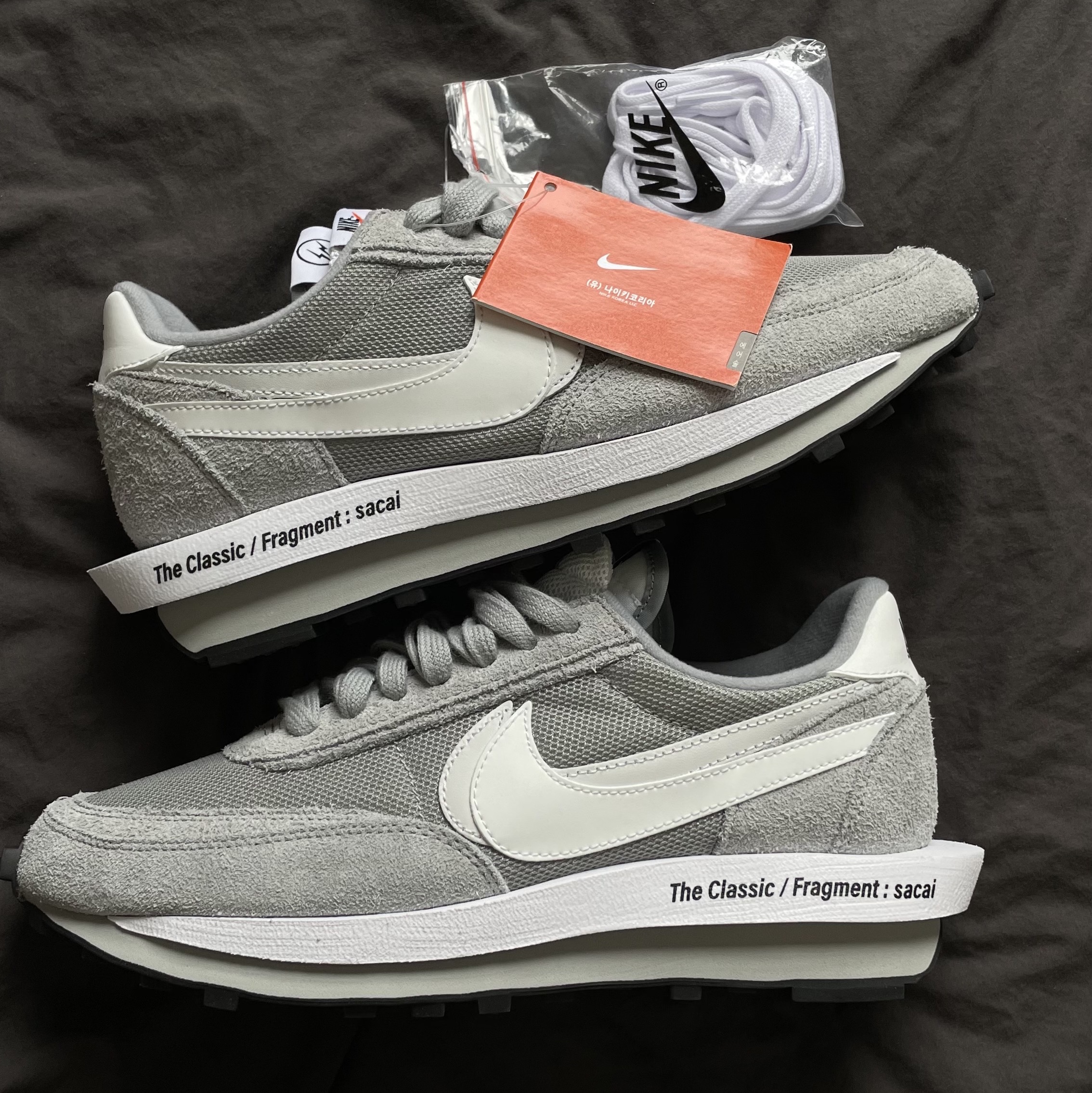 Nike x Sacai x Fragment LDWaffle Light Smoke Grey 착용 스타일