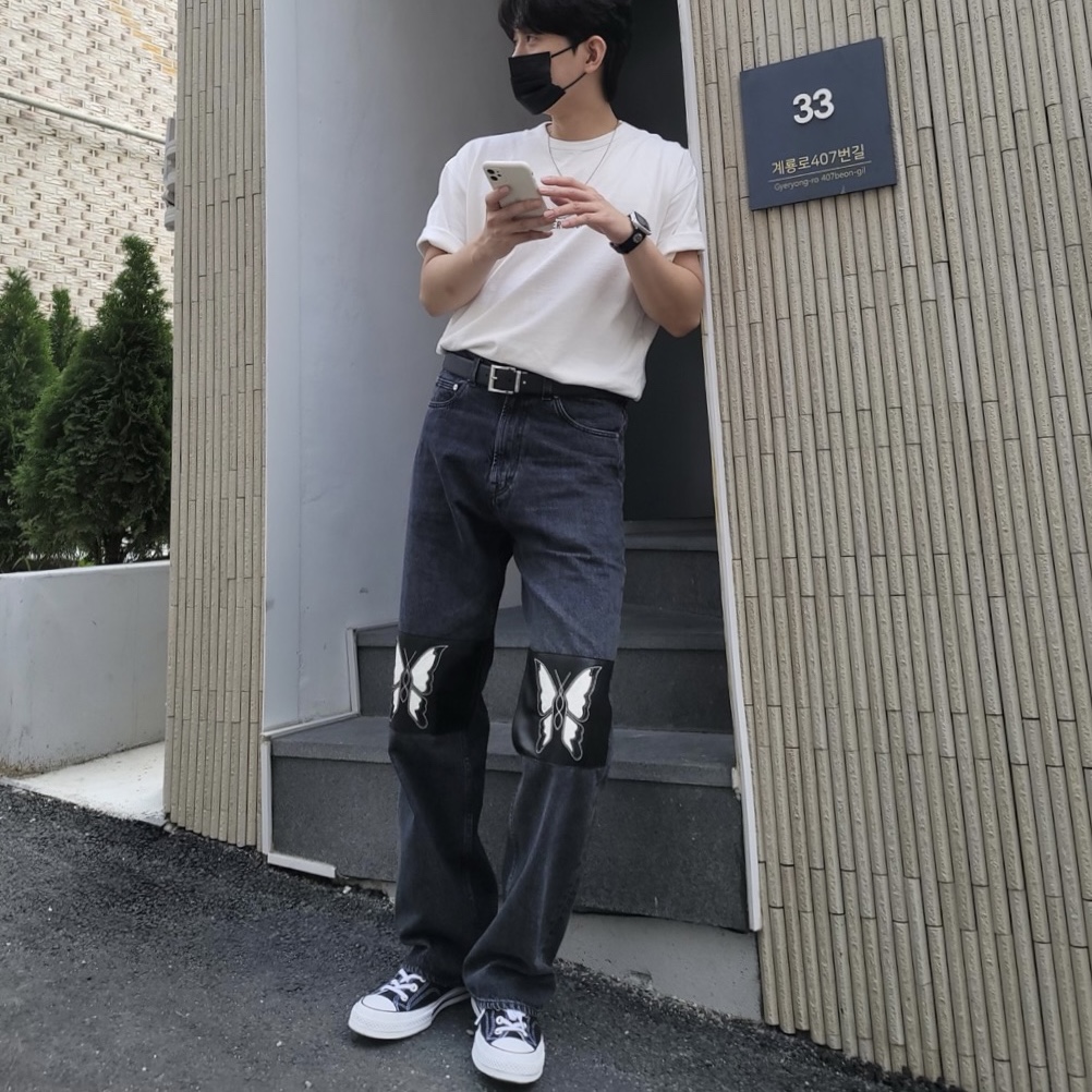 Our Legacy Third Cut Schmetterling Patch Denim 착용 스타일