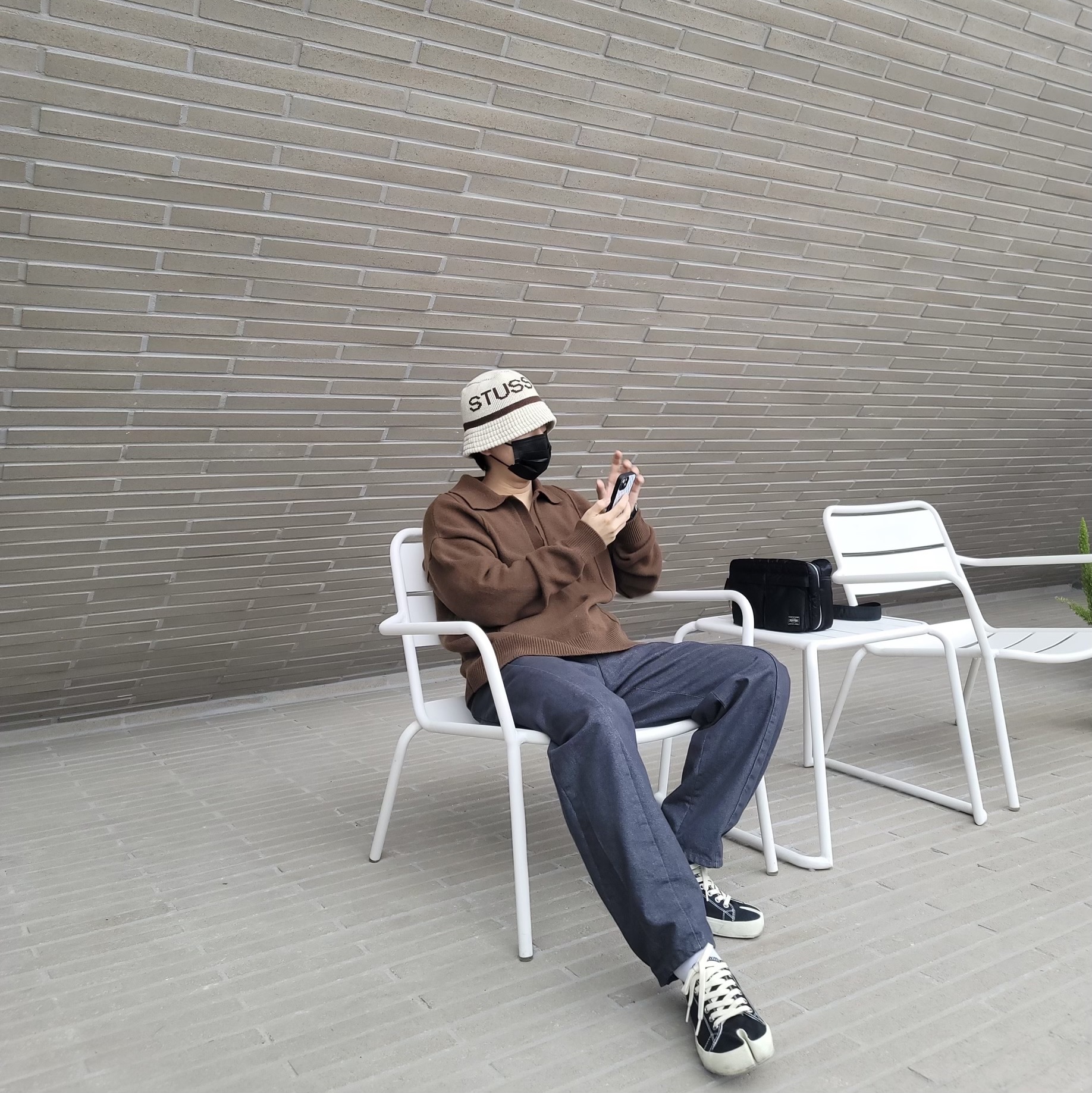 Stussy Jacquard Knit Bucket Hat Natural 착용 스타일 - 1