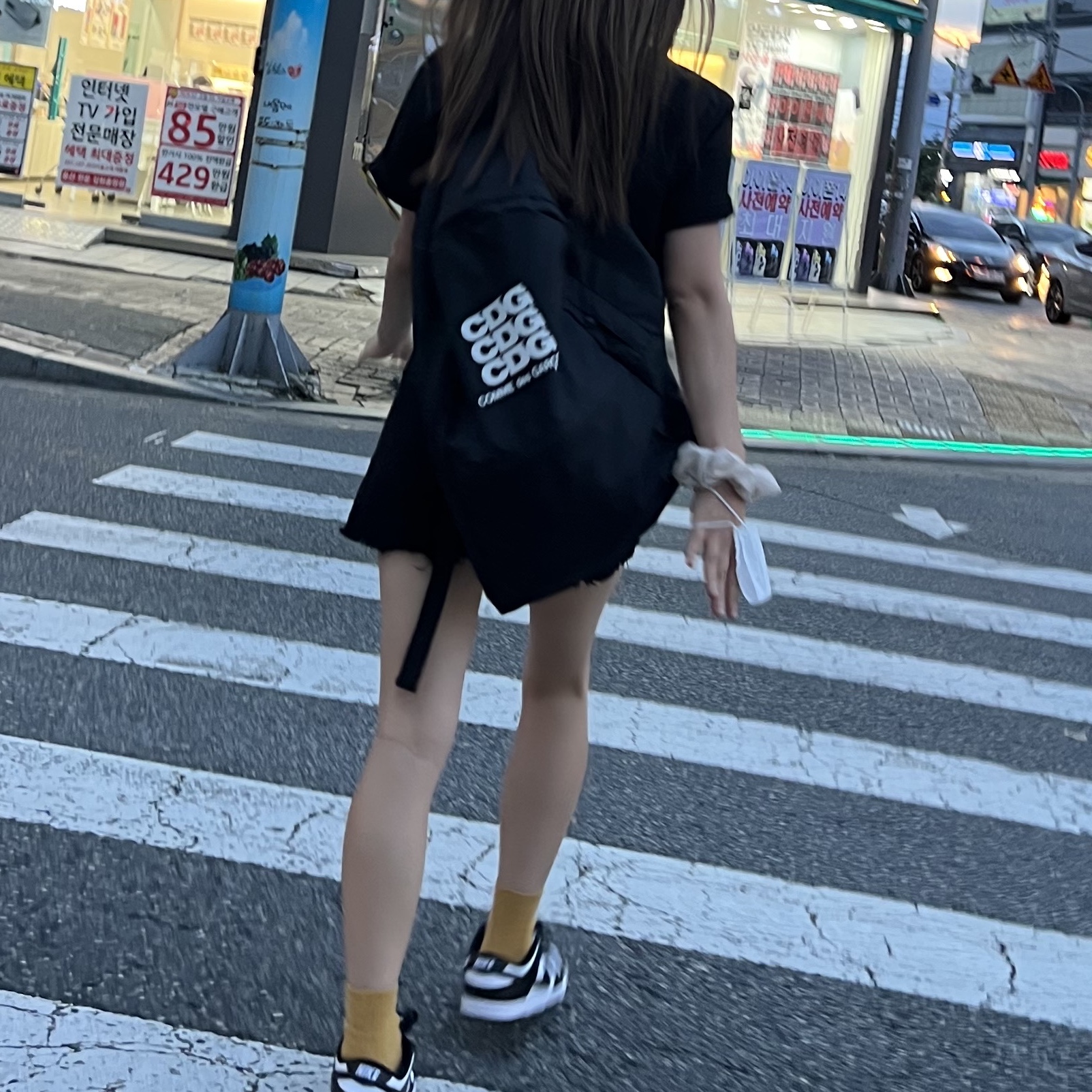 CDG Backpack Black, (W) Nike Dunk Low Black 착용 스타일