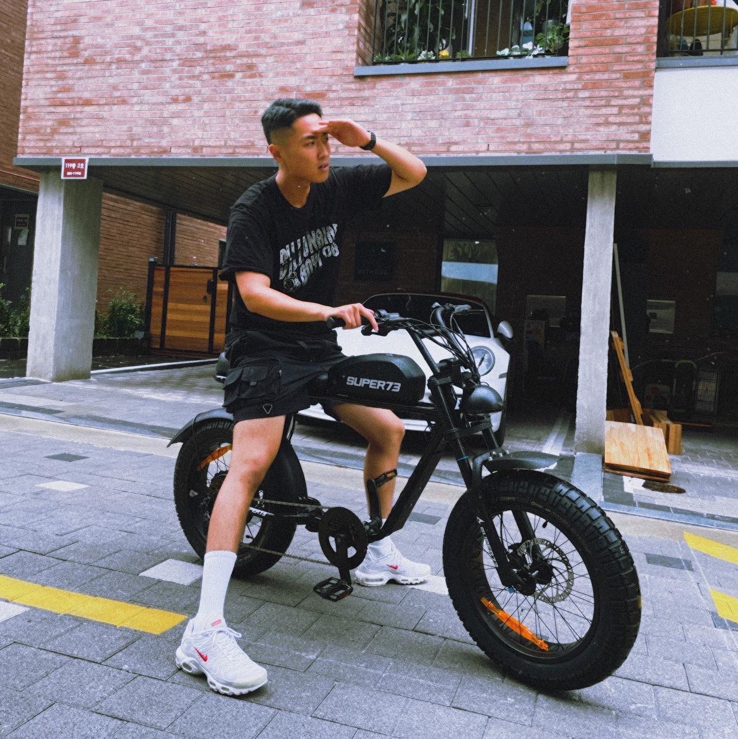 Nike x Supreme Air Max Plus TN White, Nike ACG Cargo Shorts Black - Asia 착용 스타일