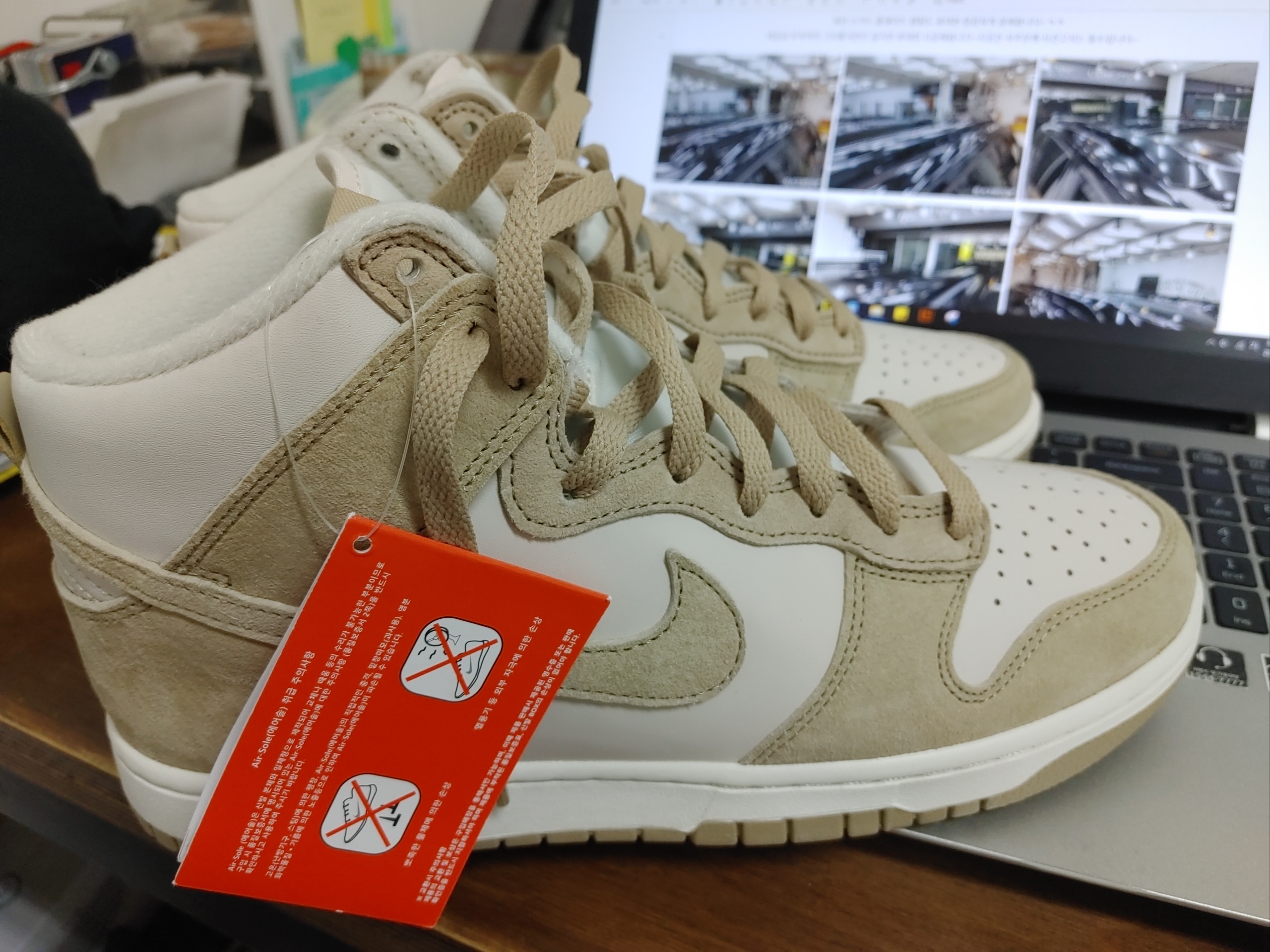 Nike Dunk High Retro PRM Limestone 착용 스타일 - 3