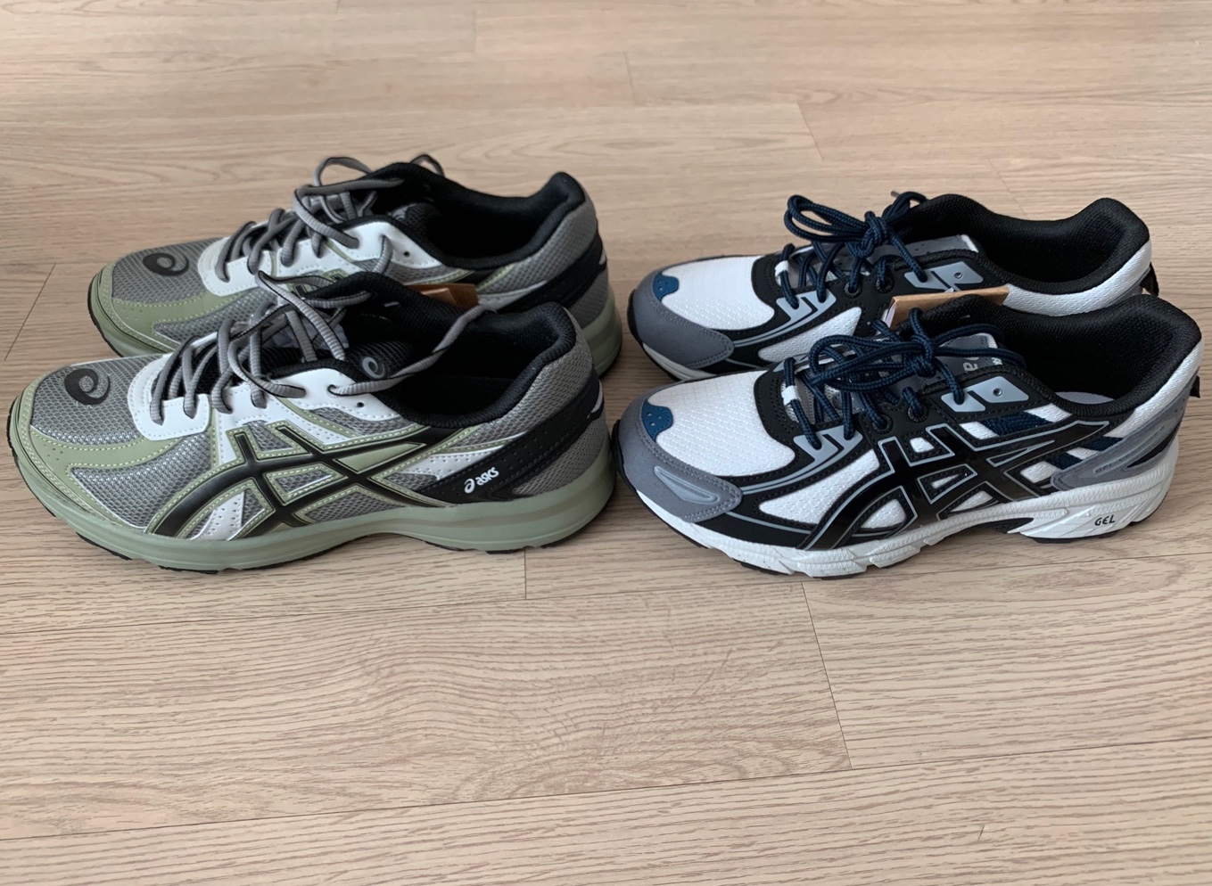 Asics Jog 100 S Sheet Rock - 2E Wide, Asics Gel-Venture 6 SPS Glacier Grey 착용 스타일
