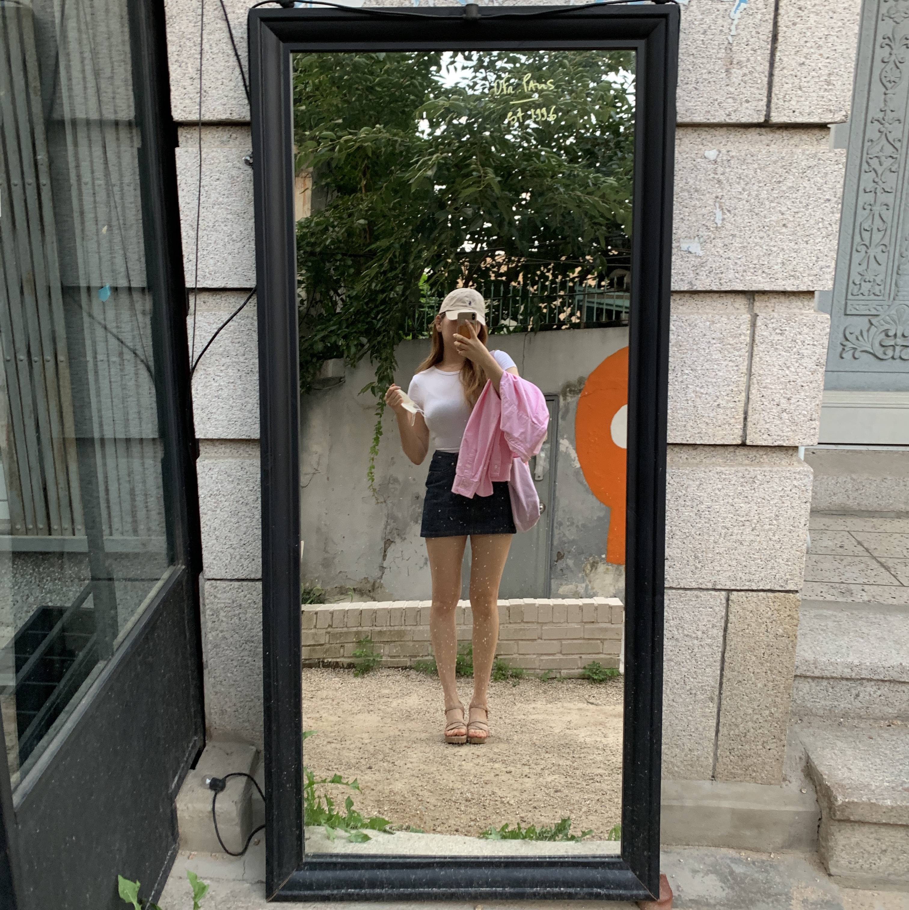 (W) A.P.C. Golf Torcy Skort Indigo 착용 스타일
