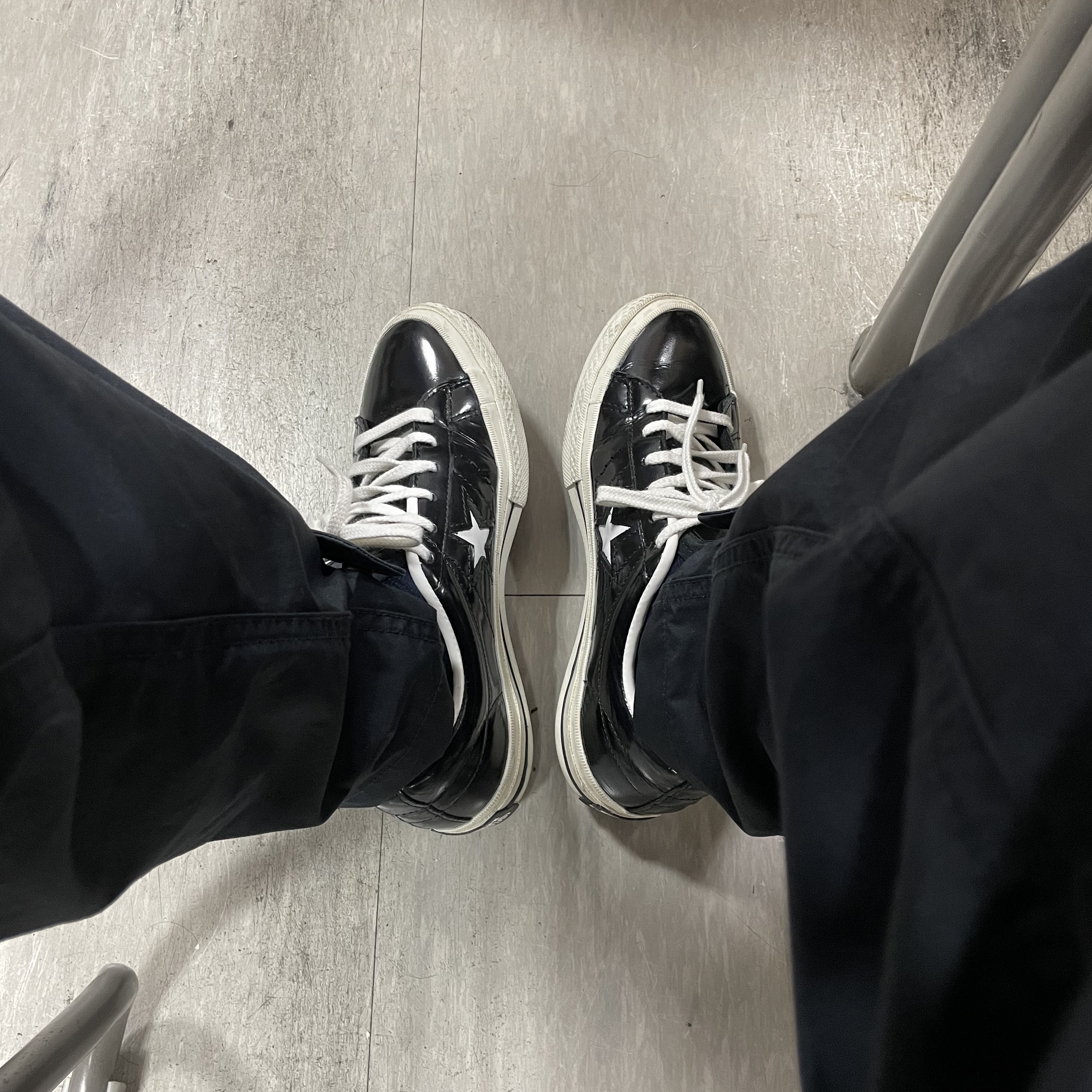 Converse One Star Ox HanByeol Black 착용 스타일
