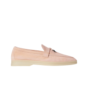 (W) Loro Piana Summer Charms Walk Suede Calfskin Pink Sand