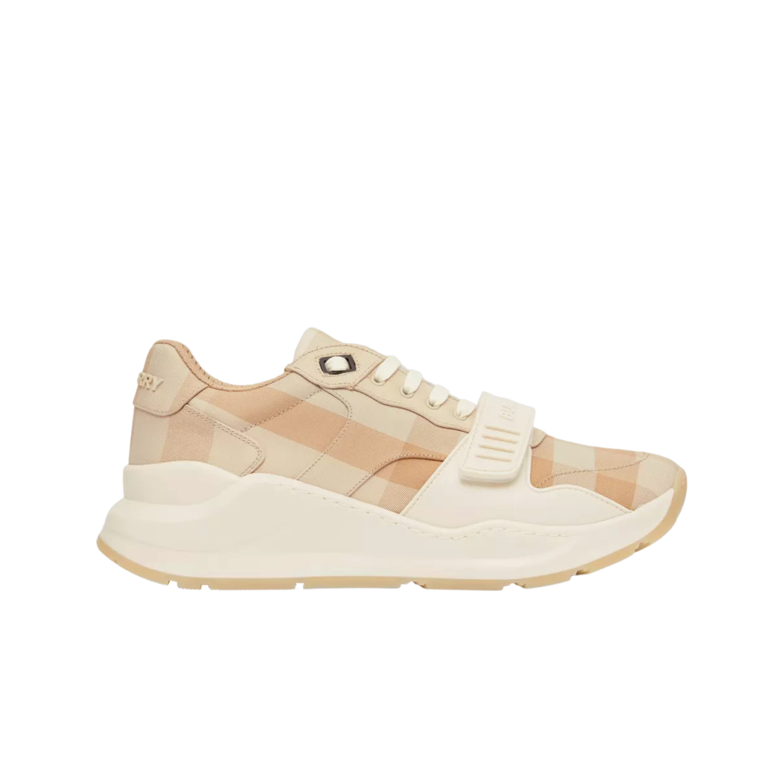 (W) 버버리 체크 코튼 스니커즈 소프트 펀((W) Burberry Check Cotton Sneakers Soft Fawn) - 1