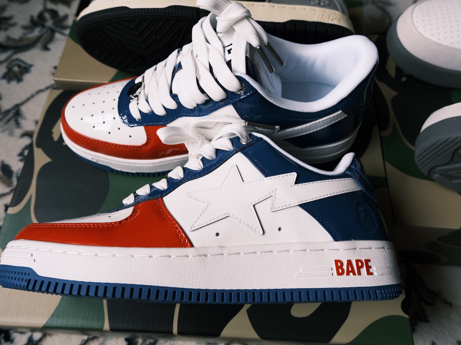 BAPE Bape Sta Low M1 White 착용 스타일 - 2