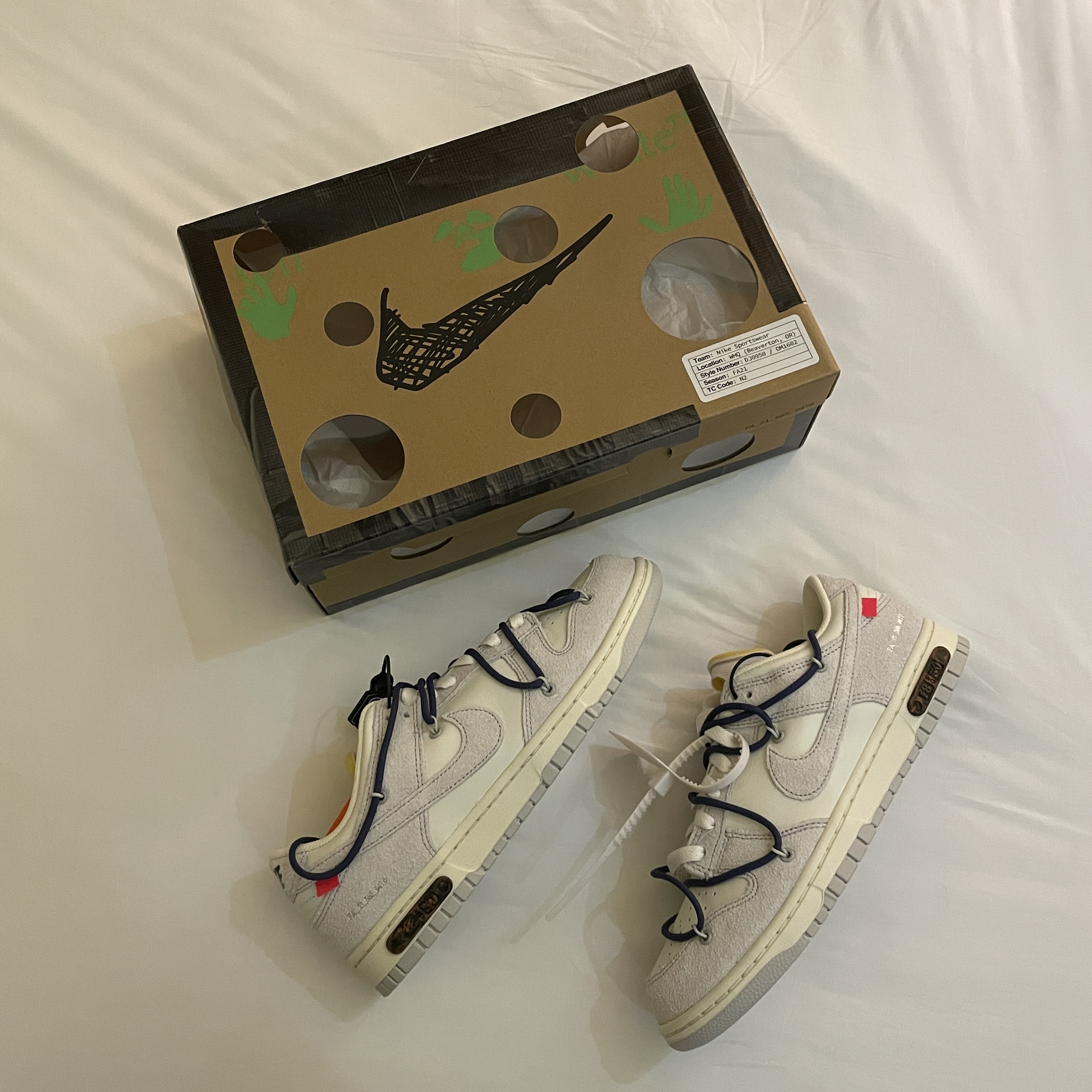 Nike x Off-White Dunk Low The 50 - Lot 18 착용 스타일 - 2