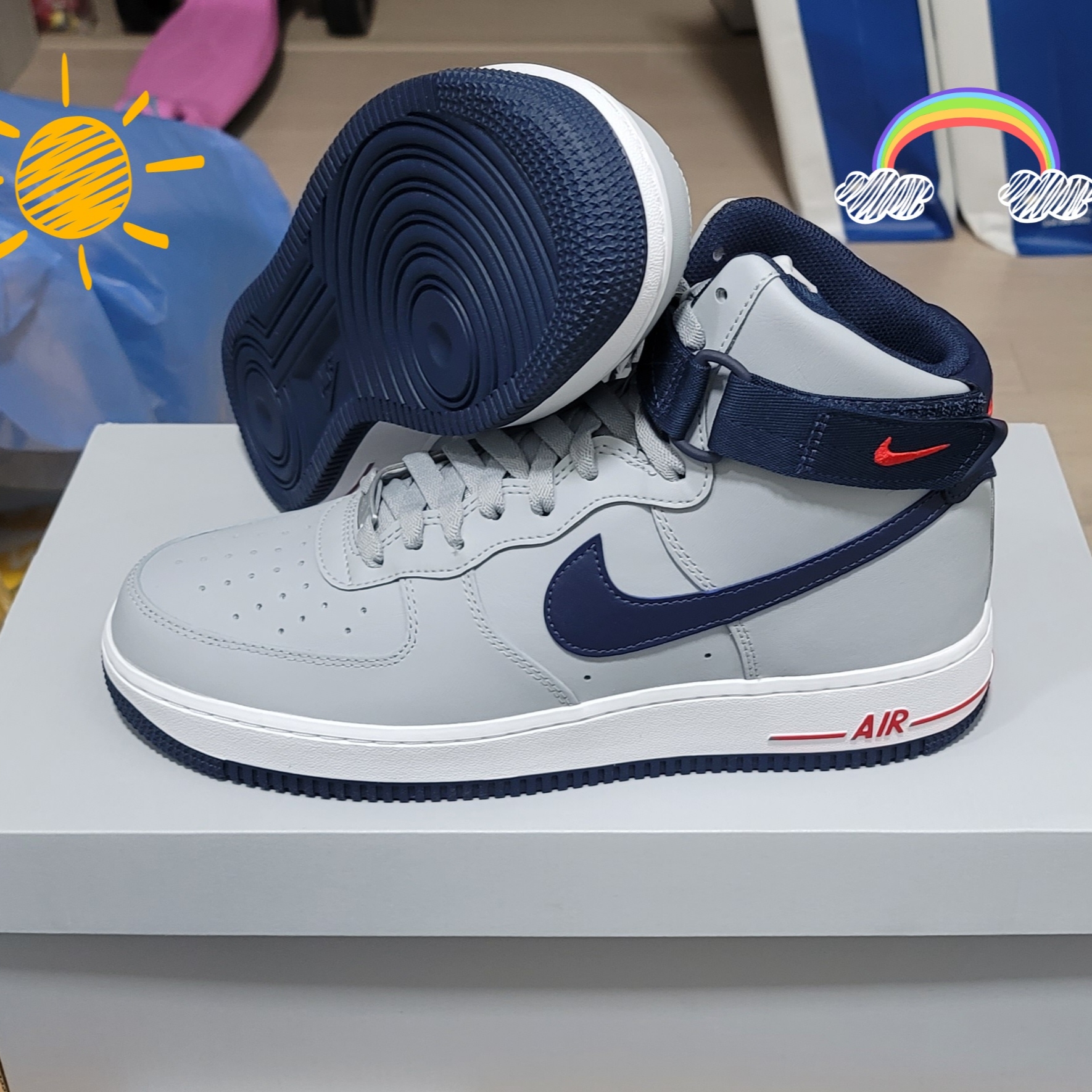 (W) Nike Air Force 1 High QS New England 착용 스타일