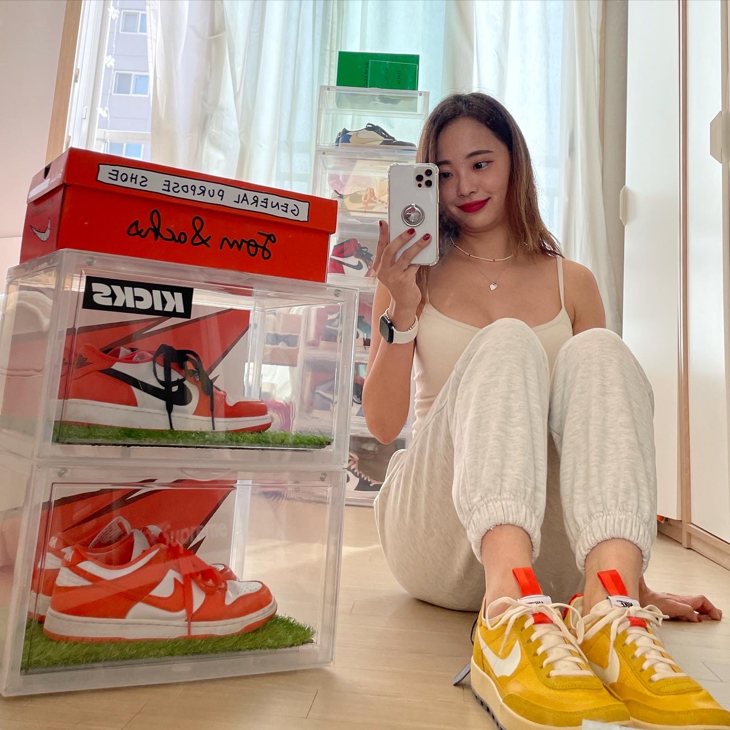 Nike x Tom Sachs General Purpose Shoe Archive, (W) Jordan 1 Low OG Starfish 착용 스타일 - 4