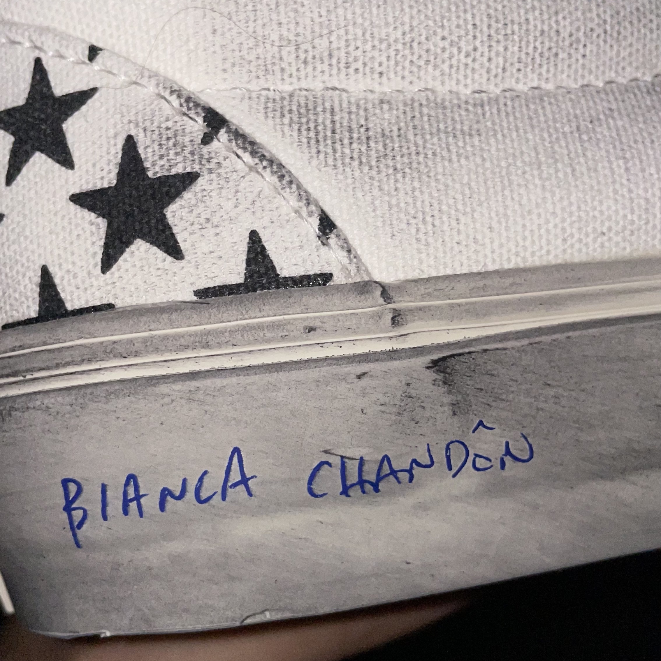 Vans Vault x Bianca Chandon Classic Slip-On LX Stressed Black White 착용 스타일 - 1