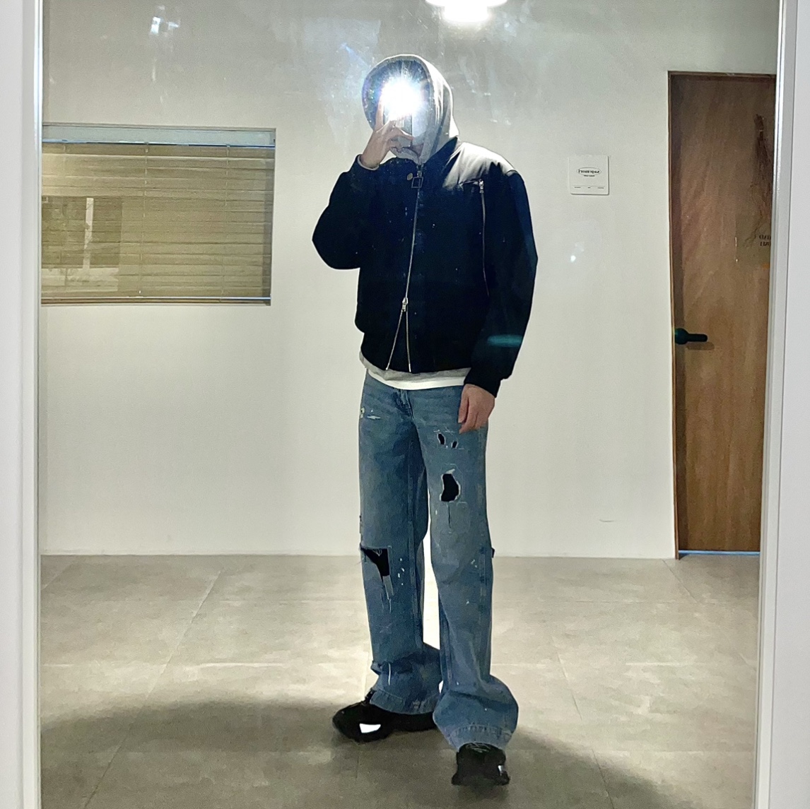 Zara x Ader Error Patchwork Jeans Blue 착용 스타일