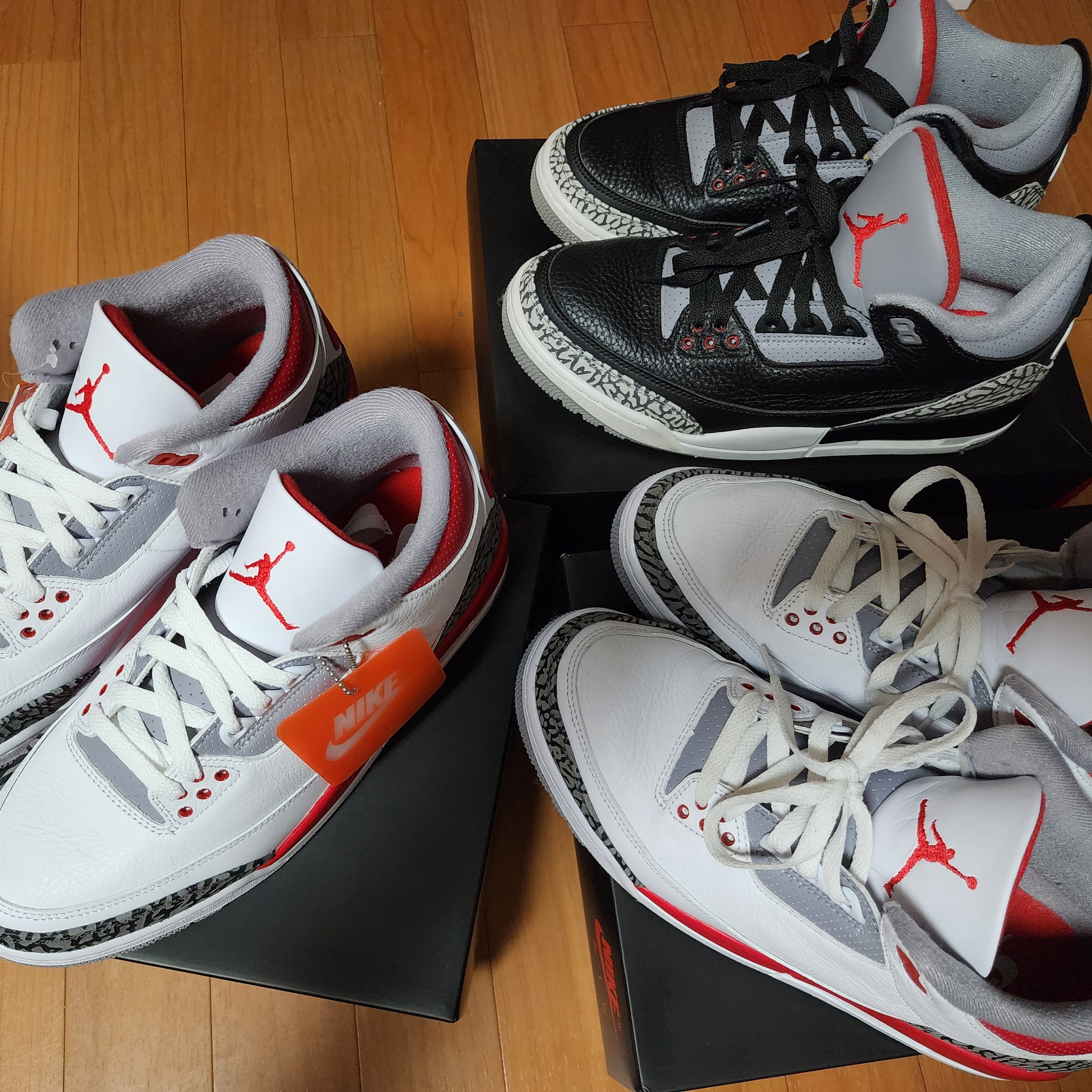 Jordan 3 Retro Fire Red 2022, Jordan 3 Retro OG Black Cement 2018 착용 스타일 - 4