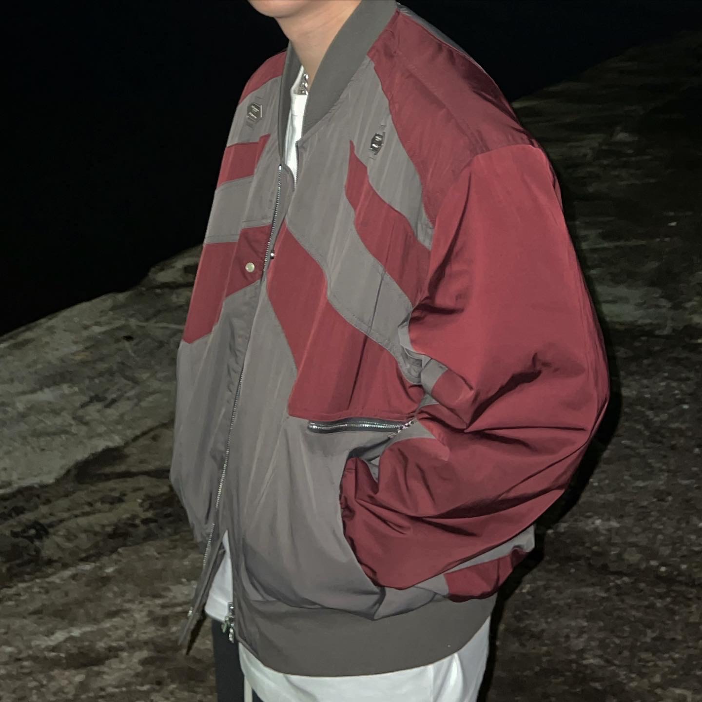 Undermycar x Ohhyunseog Boltume.2 Hardware Combo Flight Jacket Cordovan - 22SS 착용 스타일 - 3