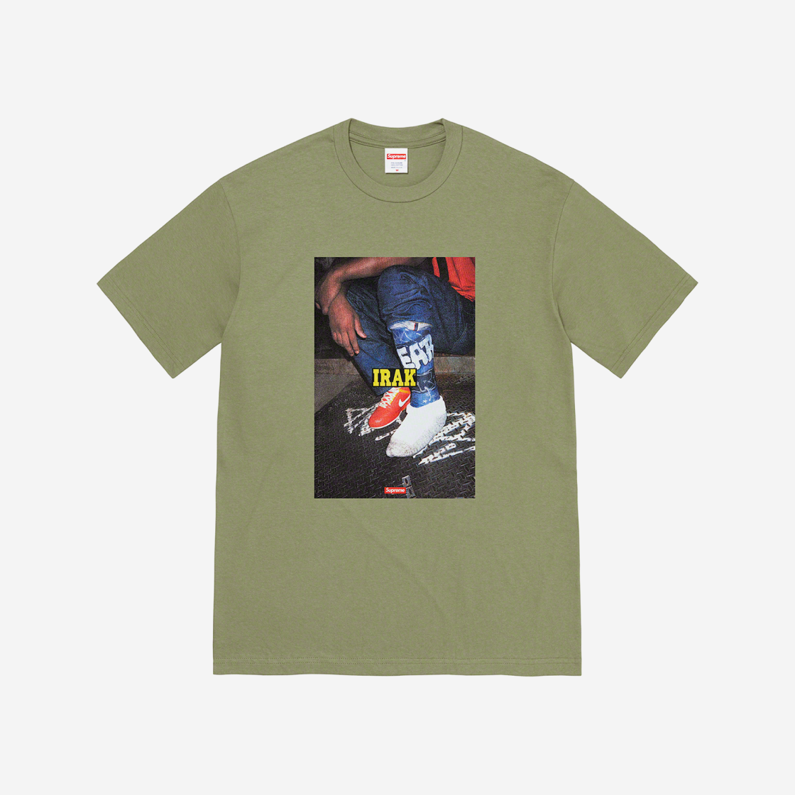 Supreme x Irak Cast T-Shirt Light Olive - 22FW 상세 이미지 1