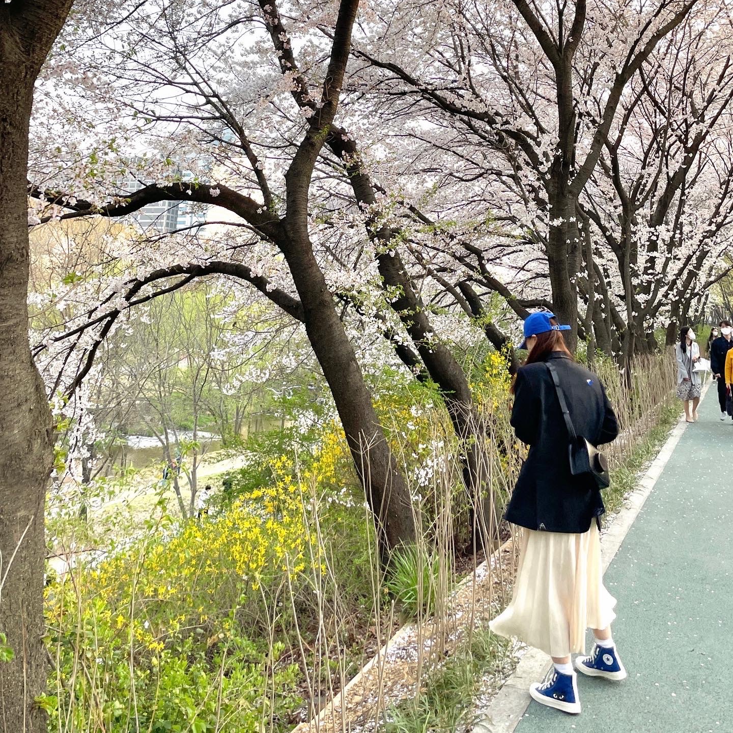 Lemaire Camera Bag Vegetable-Tanned Leather Black, Converse x Play Comme des Garcons Chuck 70 Hi Blue Quartz 착용 스타일 - 2