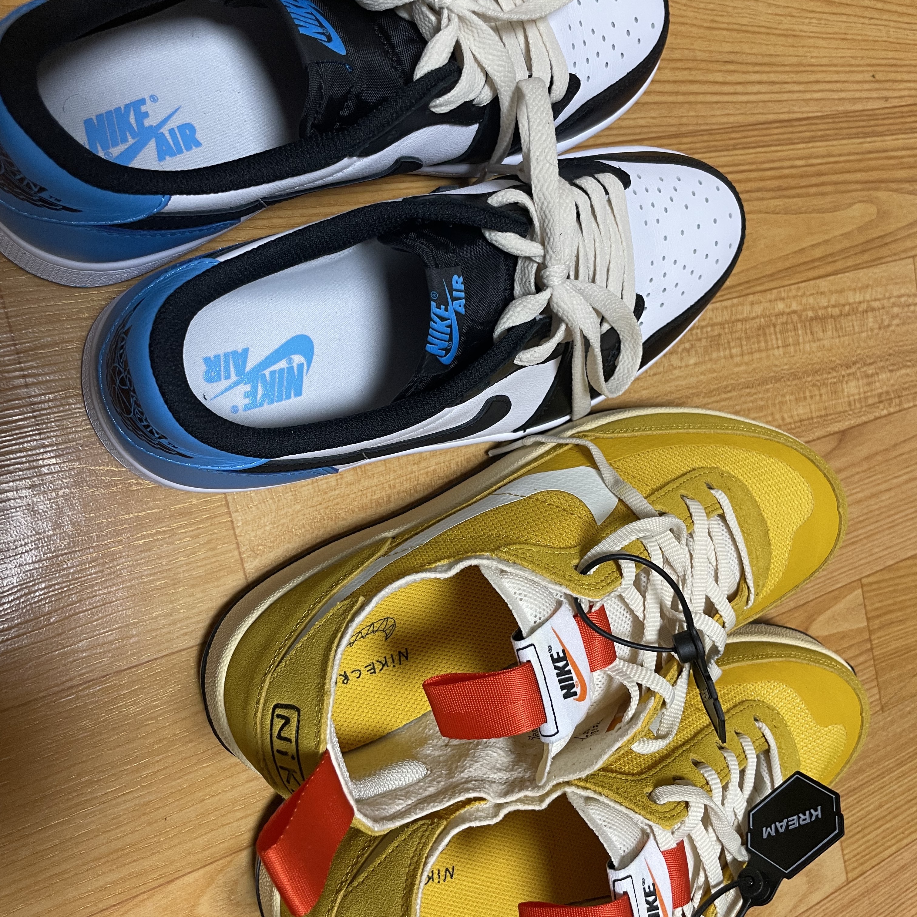Nike x Tom Sachs General Purpose Shoe Archive, Jordan 1 Retro Low OG Black and Dark Powder Blue 착용 스타일