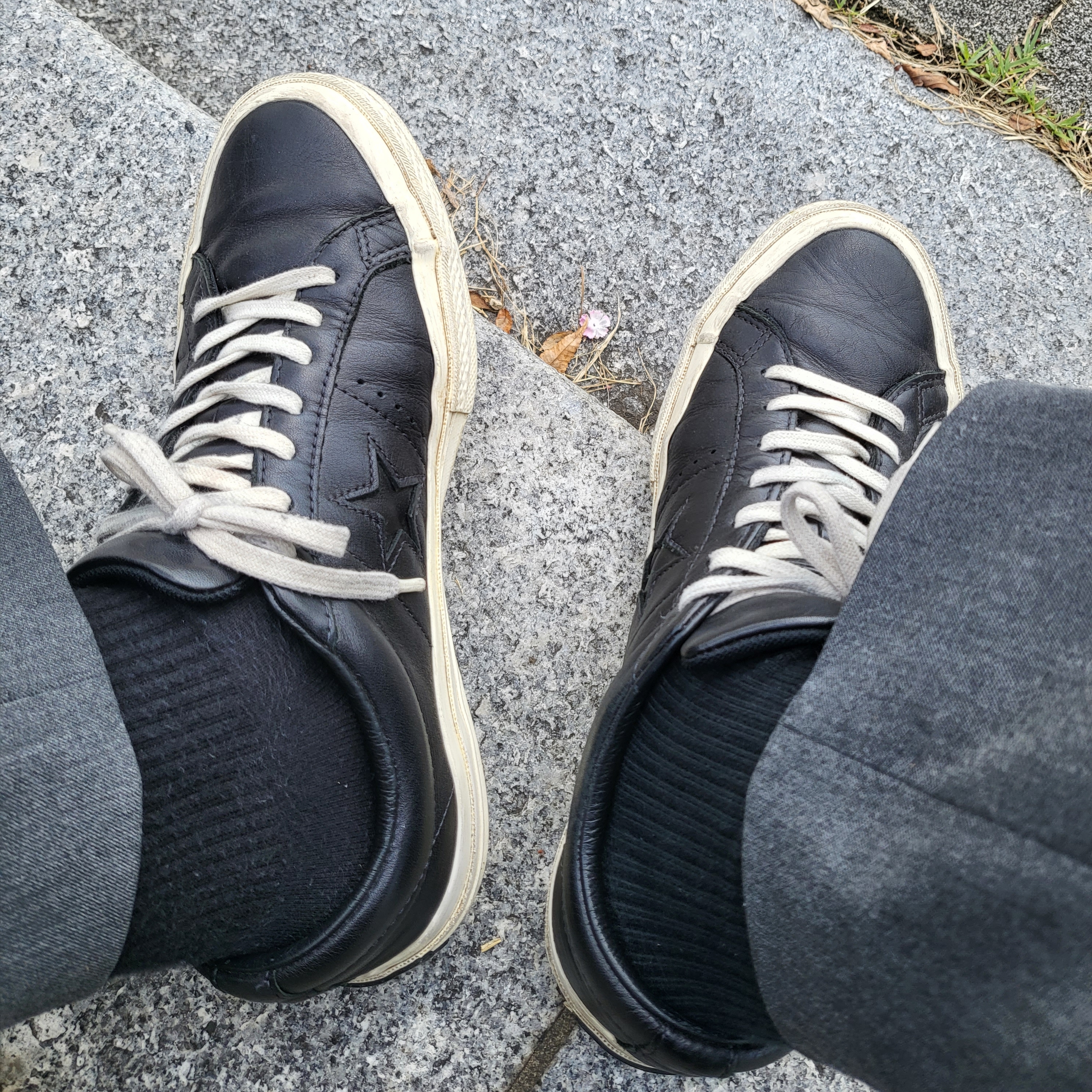 Converse One Star Ox Leather Black 착용 스타일