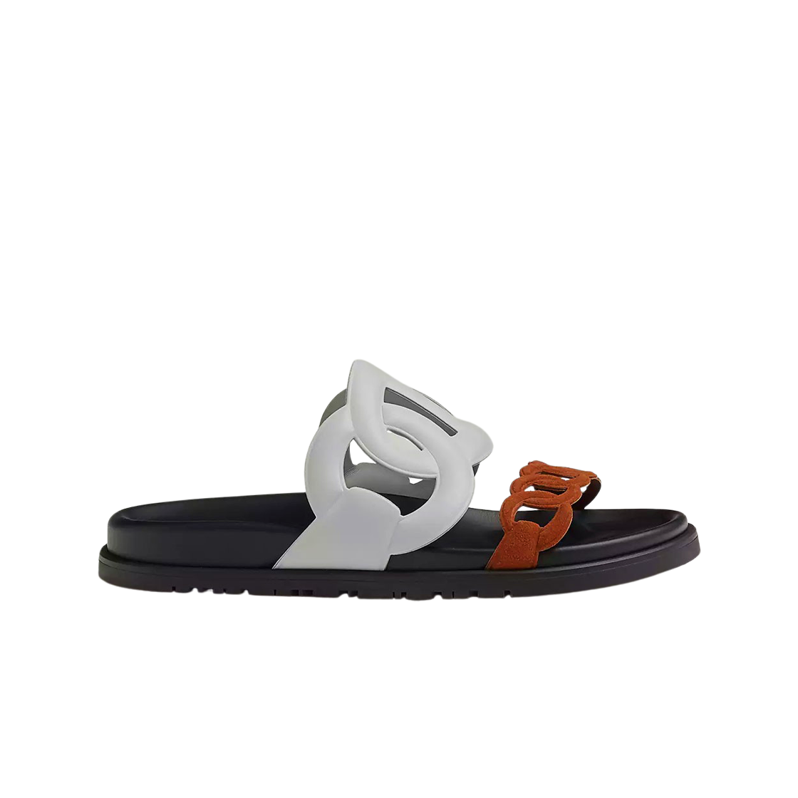 (W) 에르메스 엑스트라 샌들 나파 스웨이드 고트스킨 & 블랑 골드((W) Hermes Extra Sandal Nappa Suede Goatskin & Blanc Gold) - 1