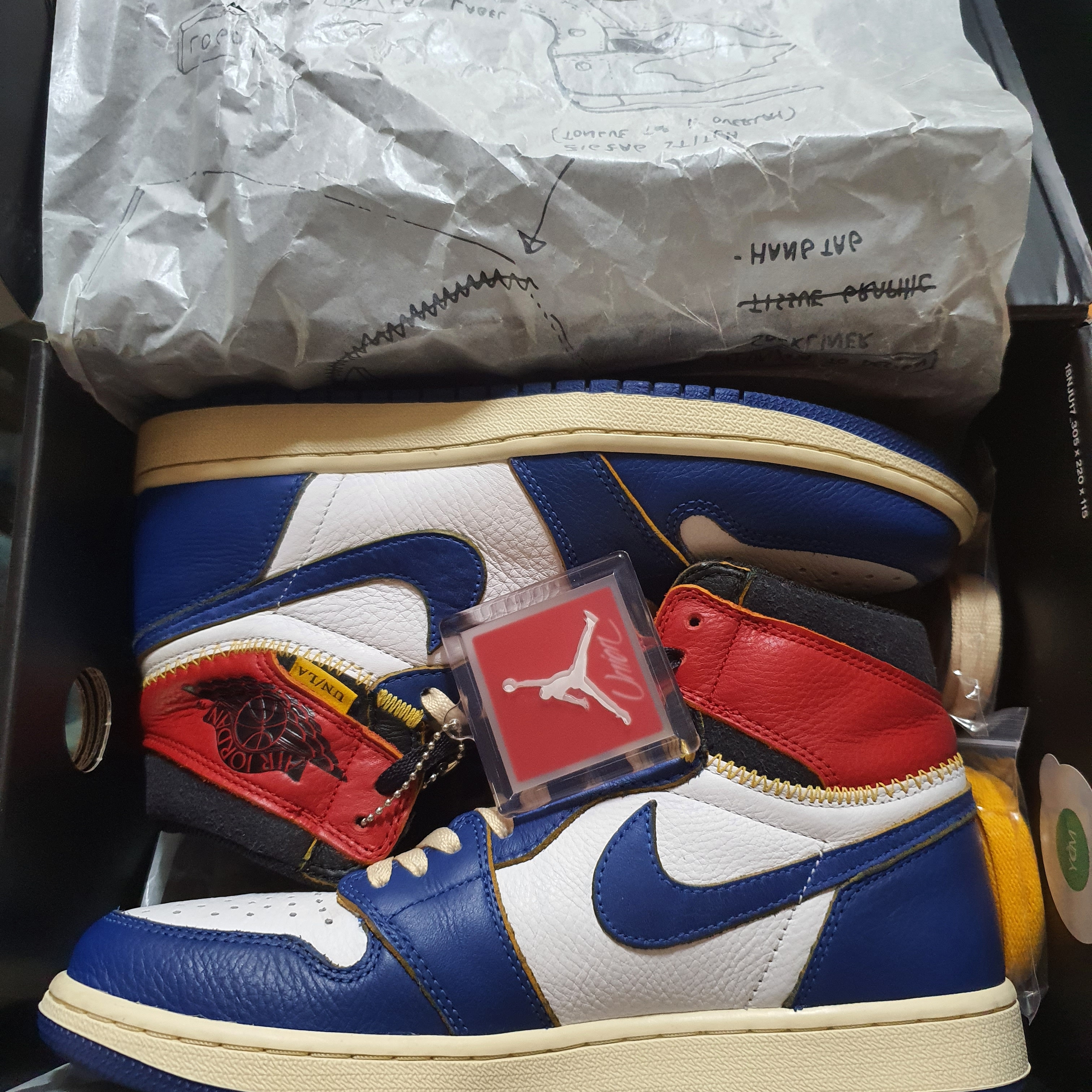 Jordan 1 x Union Retro High Blue Toe 착용 스타일 - 1