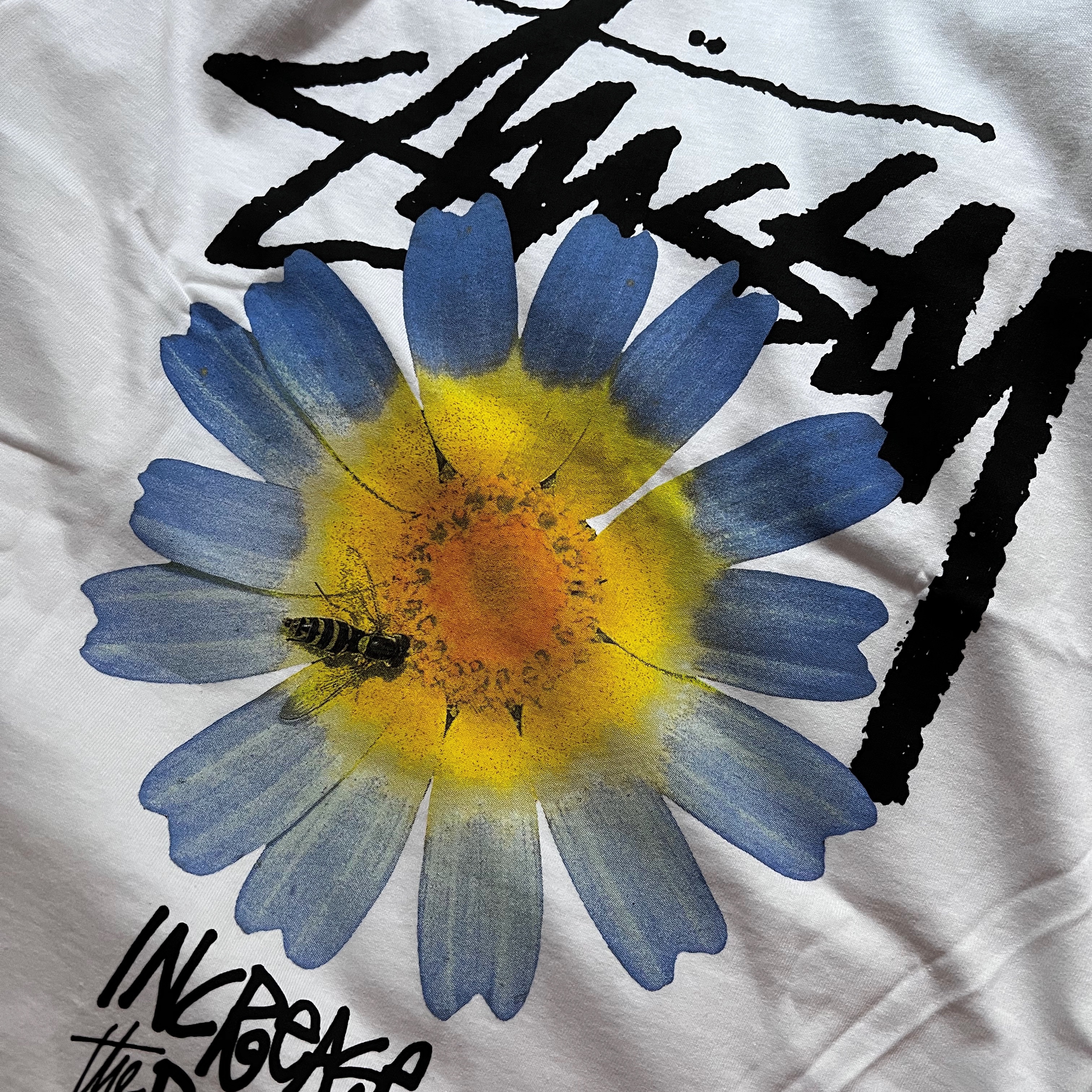 Stussy ITP Flower T-Shirt White 착용 스타일 - 2