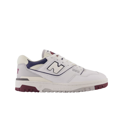 New Balance 550 White Burgundy - 2E Wide