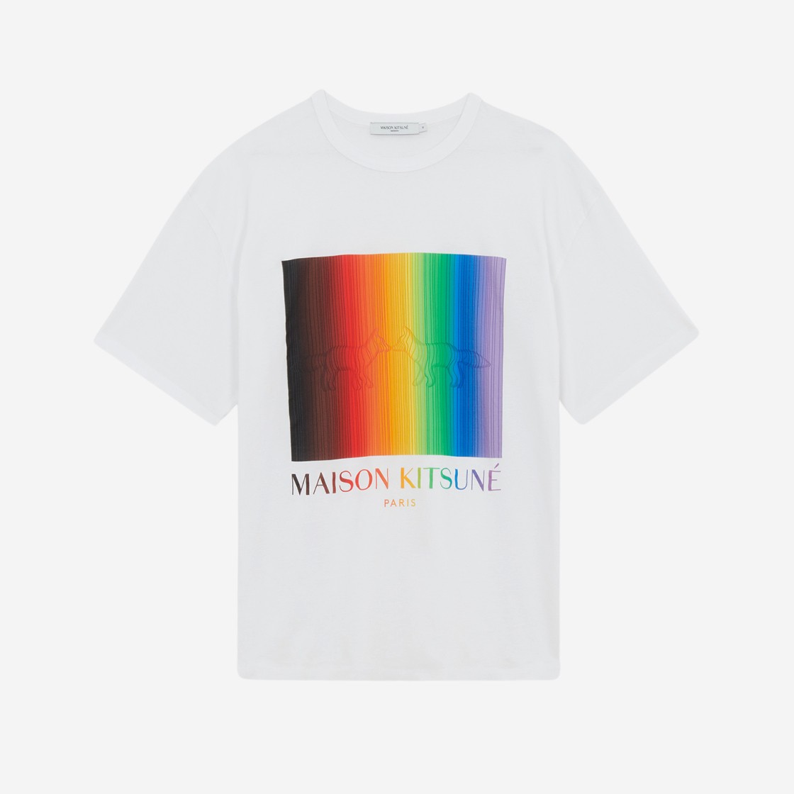 Maison Kitsune Gradient Rainbow Oversized T-Shirt White 상세 이미지 1