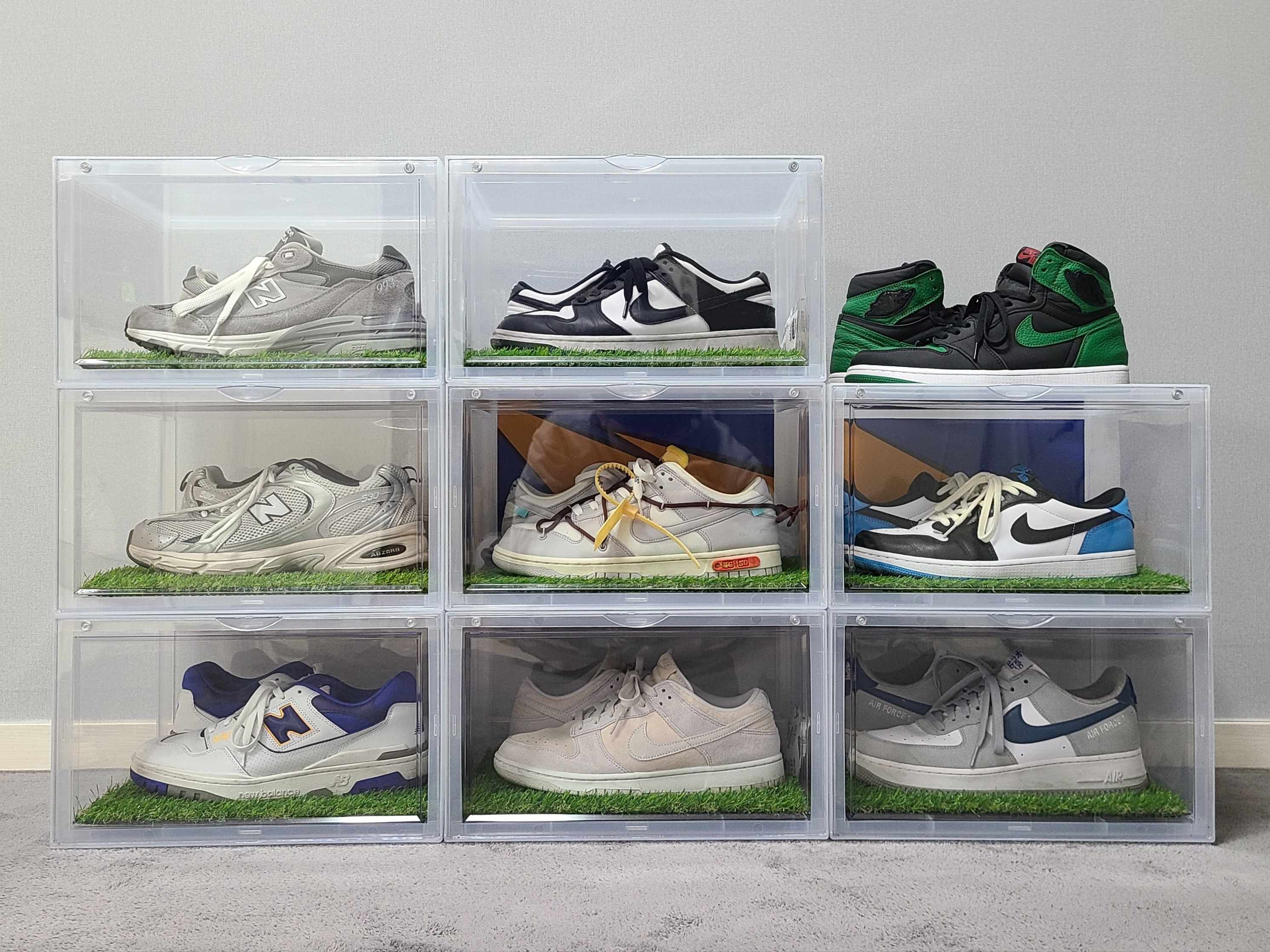 New Balance 530 Steel Grey, New Balance 550 White Infinity Blue - 2E Wide μ°©μ© μ€νμΌ