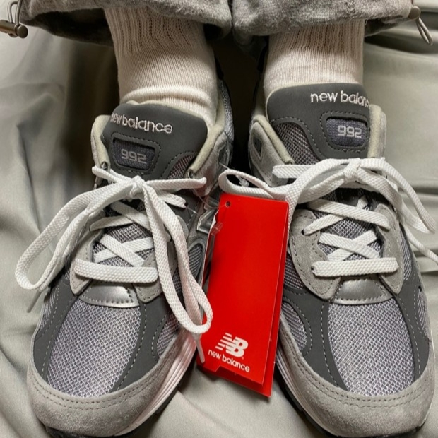 New Balance 992 Made in USA Grey - D Standard 착용 스타일 - 1