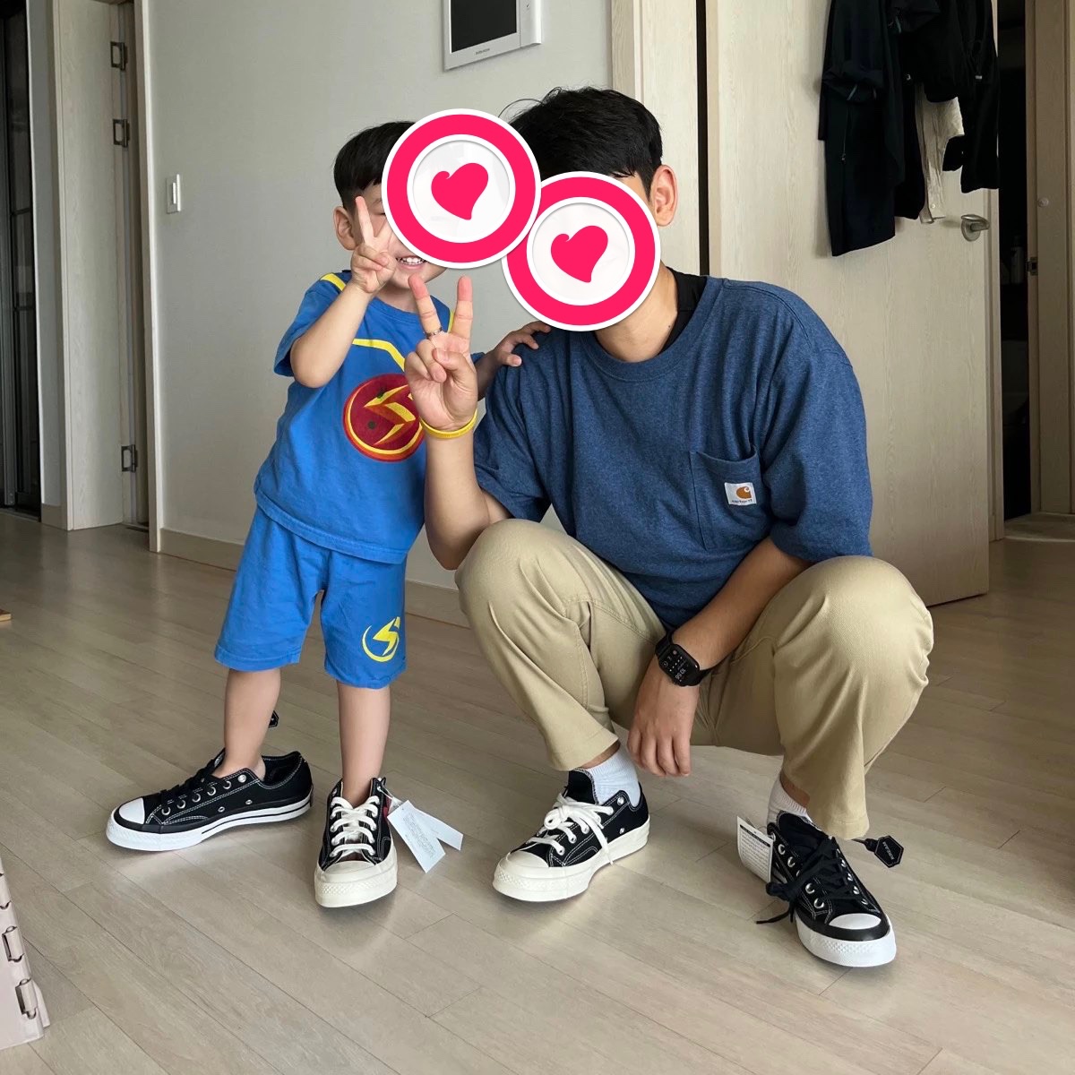 Converse x Play Comme des Garcons Chuck 70 Ox Black, Converse x Moncler x Fragment Chuck 70 Ox Black 착용 스타일 - 1