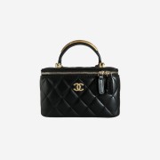 Chanel Vanity With Chain Lambskin & Gold Black