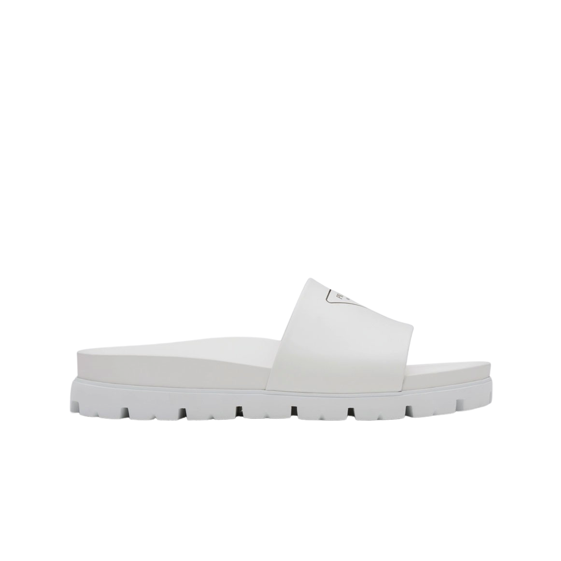 프라다 레더 슬라이드 샌들 화이트(Prada Leather Slide Sandals White) - 1