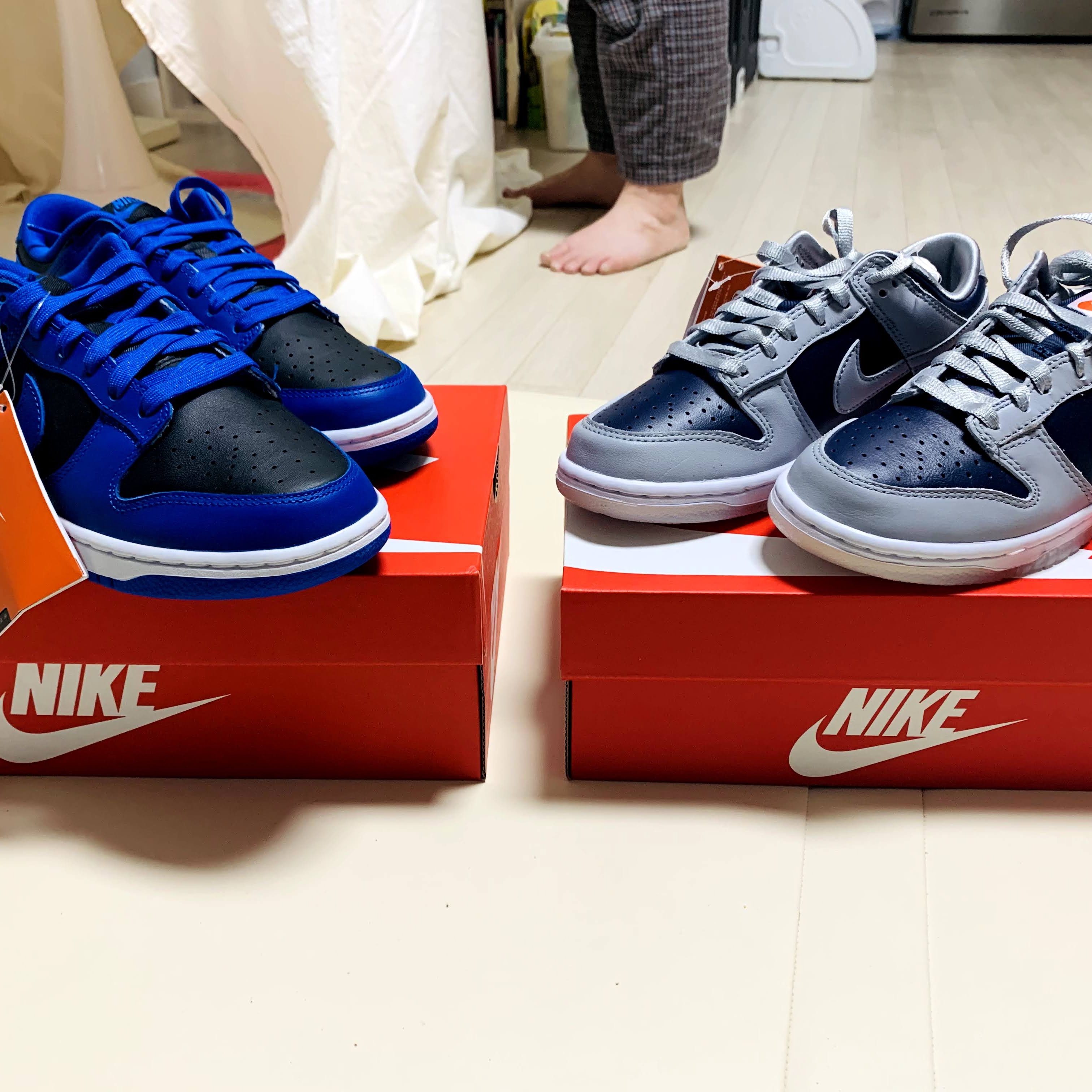 Nike Dunk Low Retro Hyper Cobalt, (W) Nike Dunk Low SP College Navy 착용 스타일 - 1