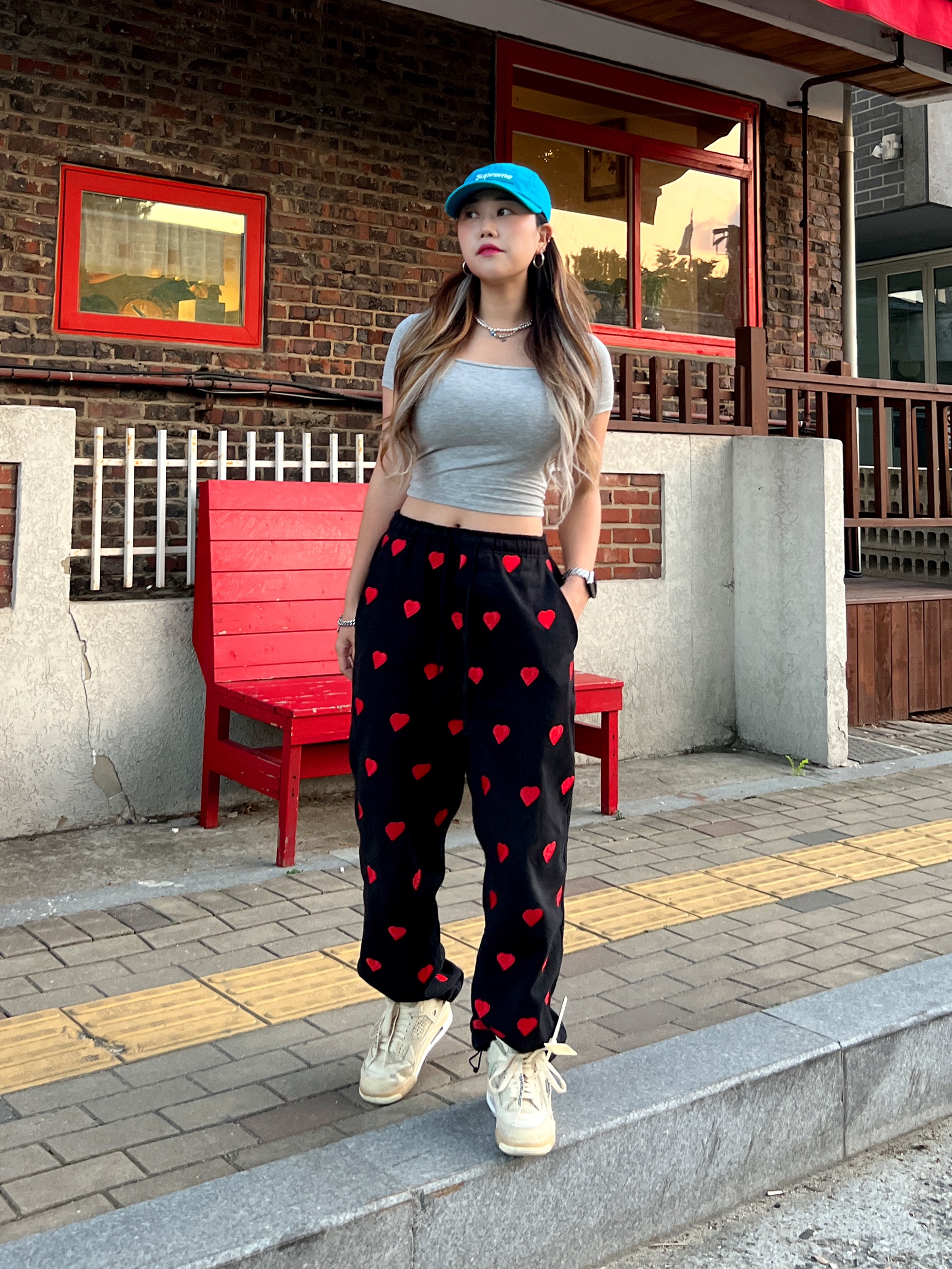 Supreme Washed Chino Twill Camp Cap Teal - 22SS, (W) Jordan 4 x Off-White Retro SP Sail 착용 스타일 - 3