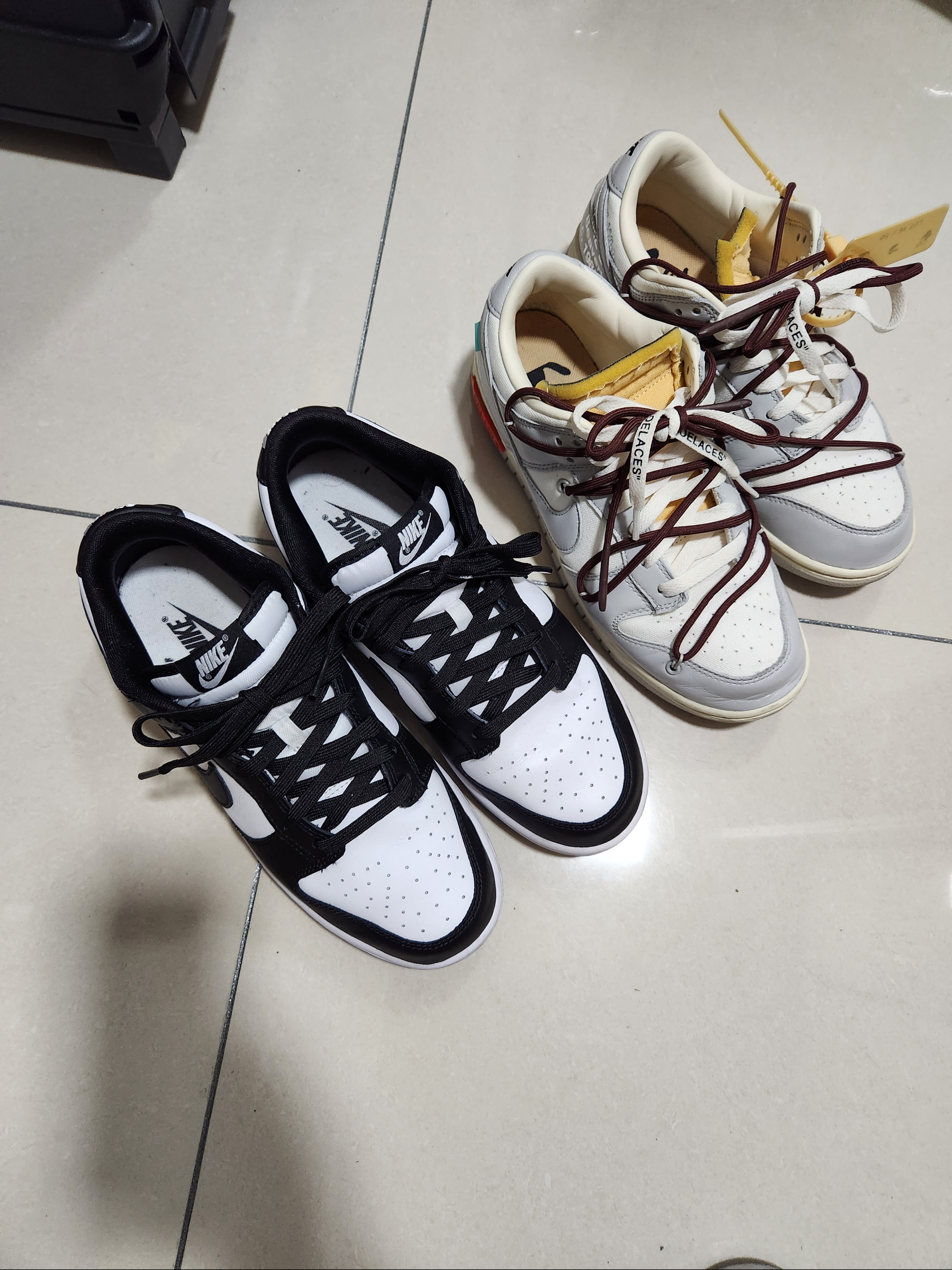 Nike Dunk Low Retro Black, Nike x Off-White Dunk Low The 50 - Lot 46 착용 스타일