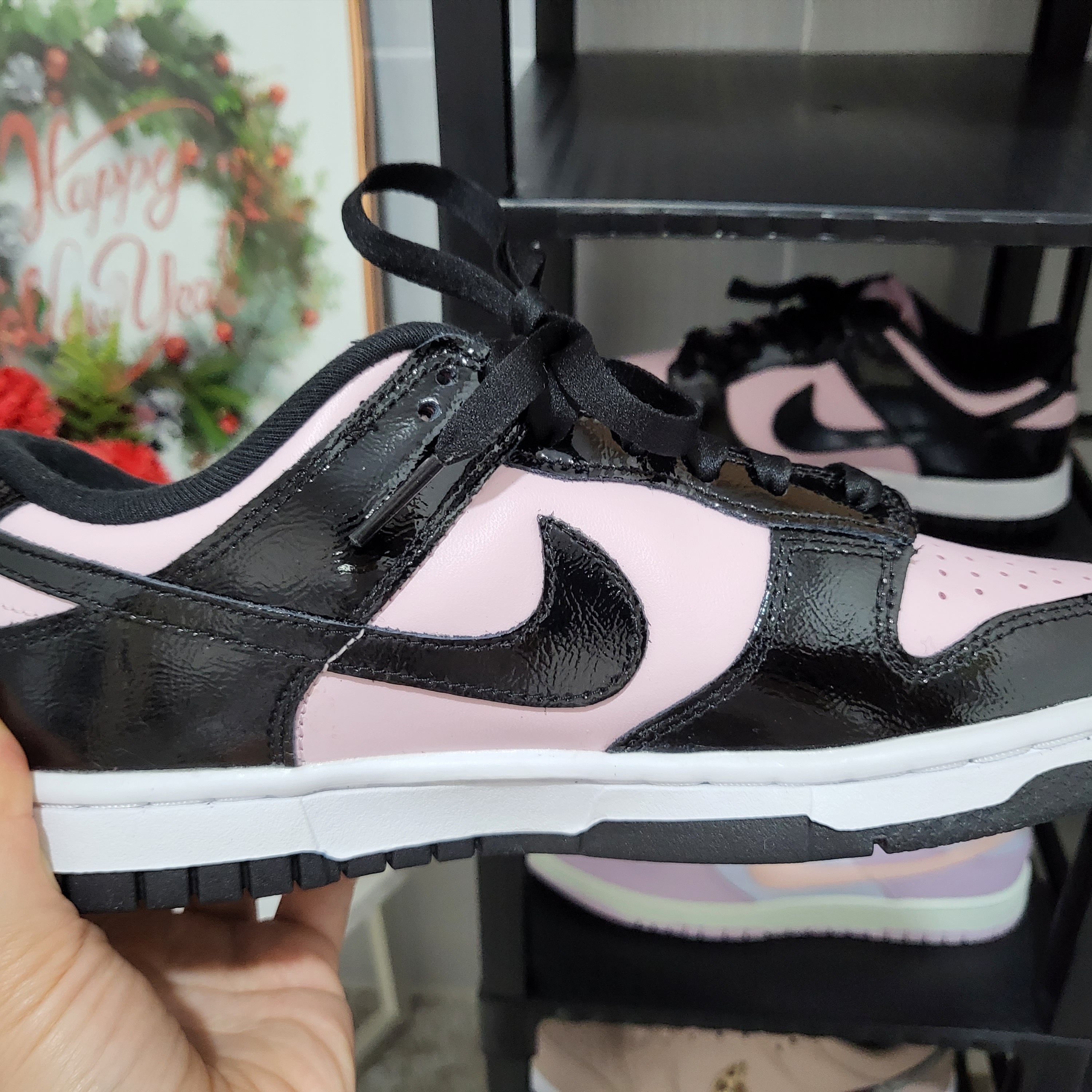 (W) Nike Dunk Low Essential Pink Foam Black 착용 스타일