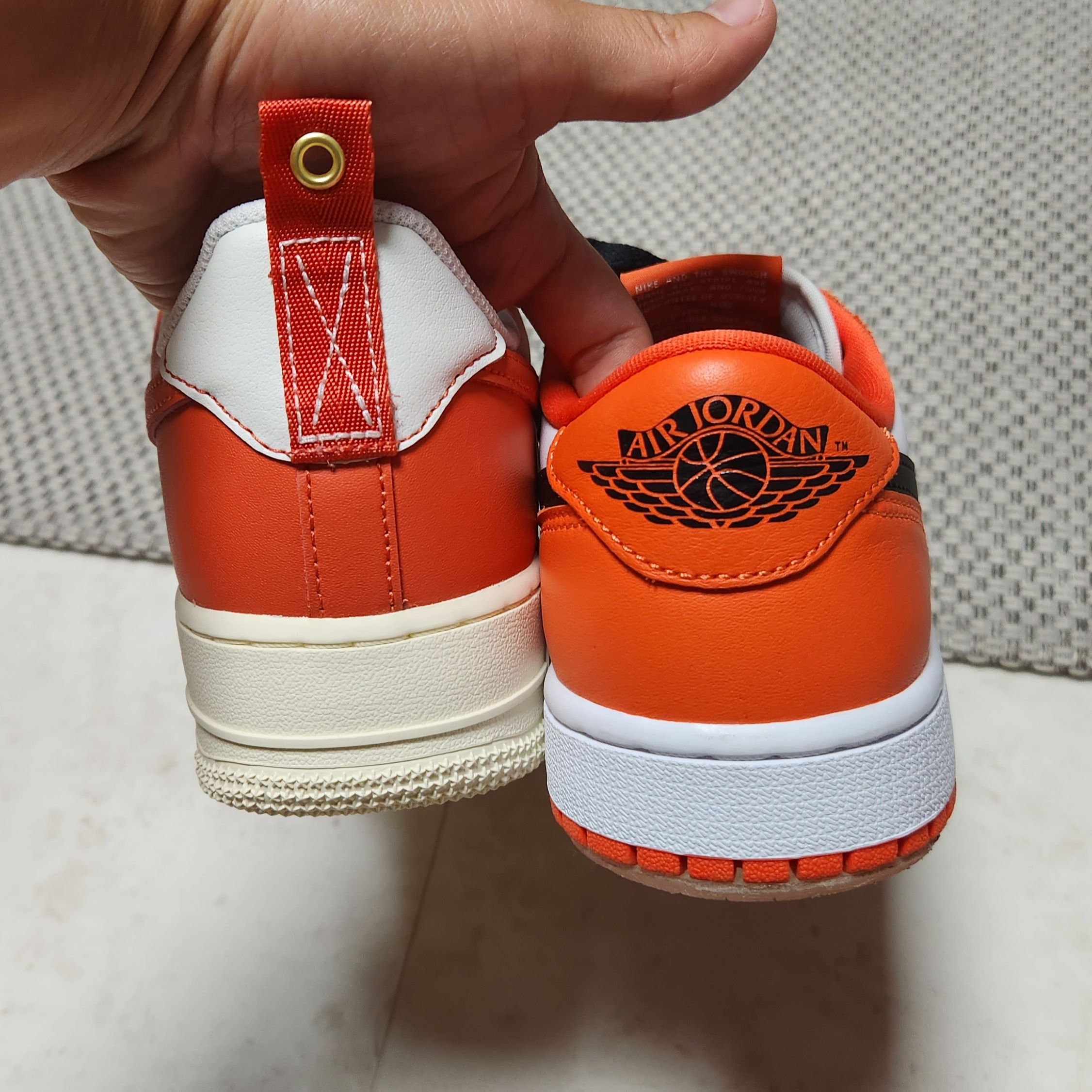 Nike Air Force 1 '07 LV8 Pojangmacha, Jordan 1 Low OG Starfish 착용 스타일 - 2