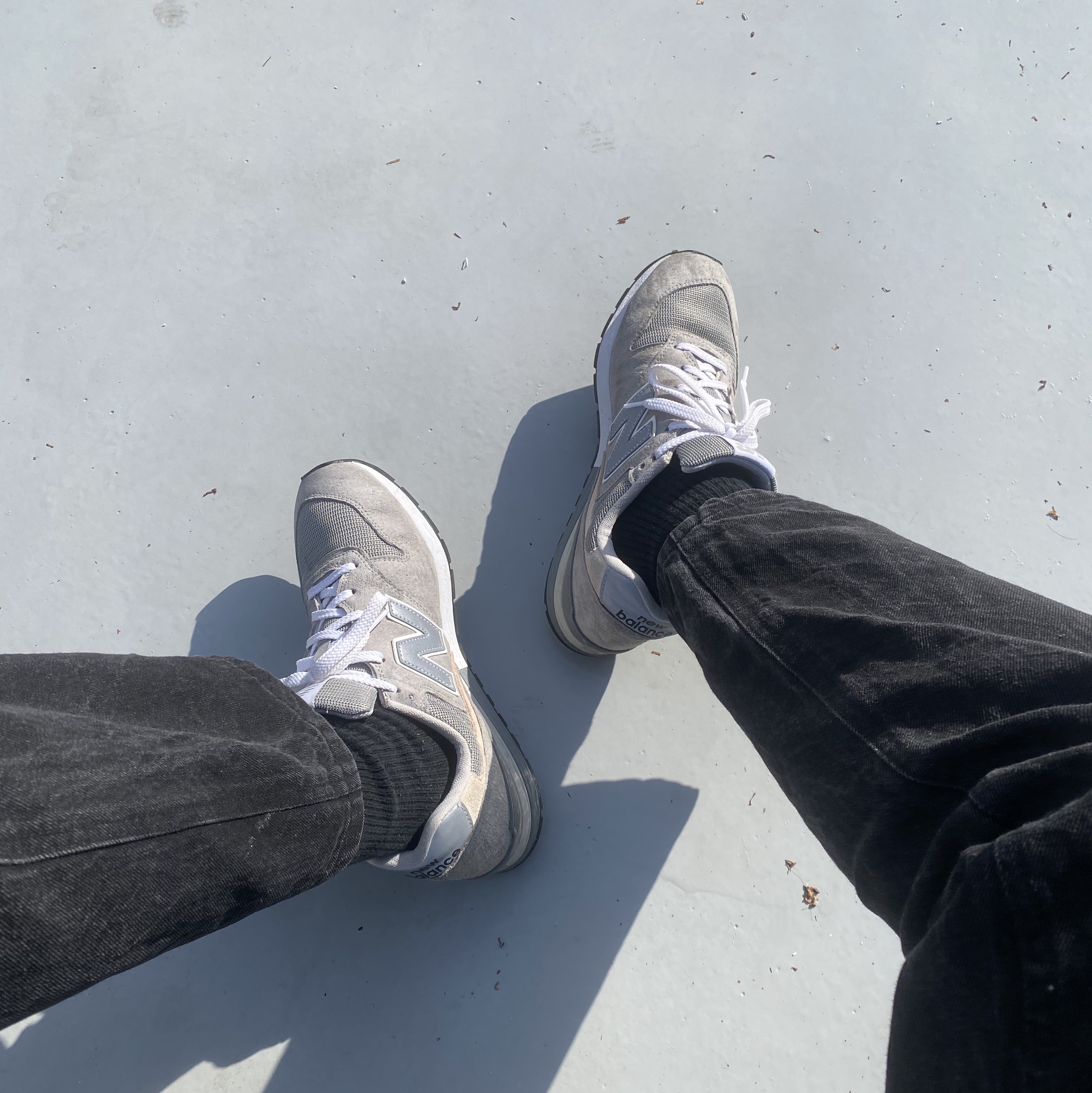 New Balance 996 Grey 착용 스타일 - 1