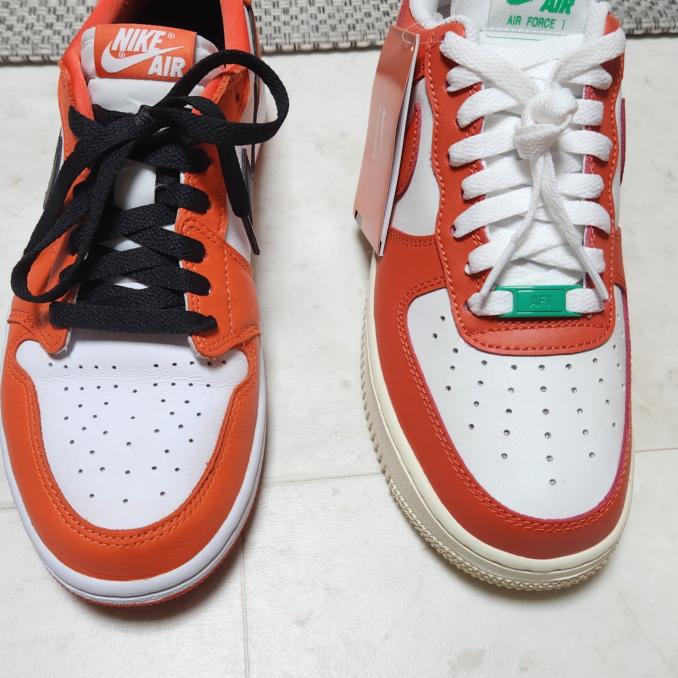 Nike Air Force 1 '07 LV8 Pojangmacha, Jordan 1 Low OG Starfish 착용 스타일 - 4