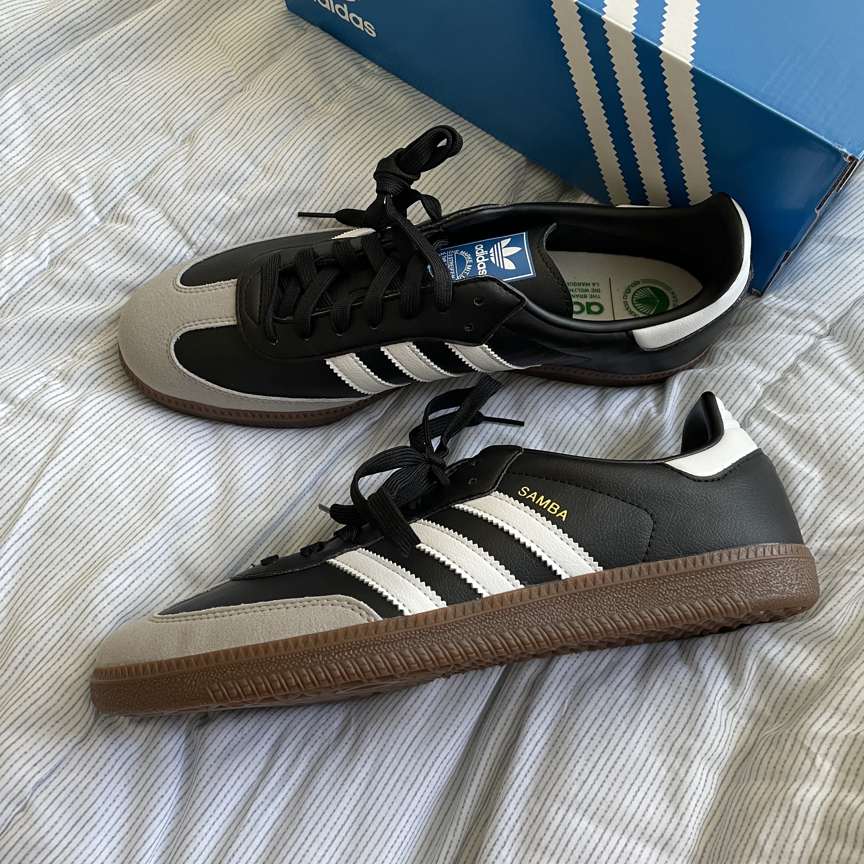 Adidas Samba Vegan Black White 착용 스타일