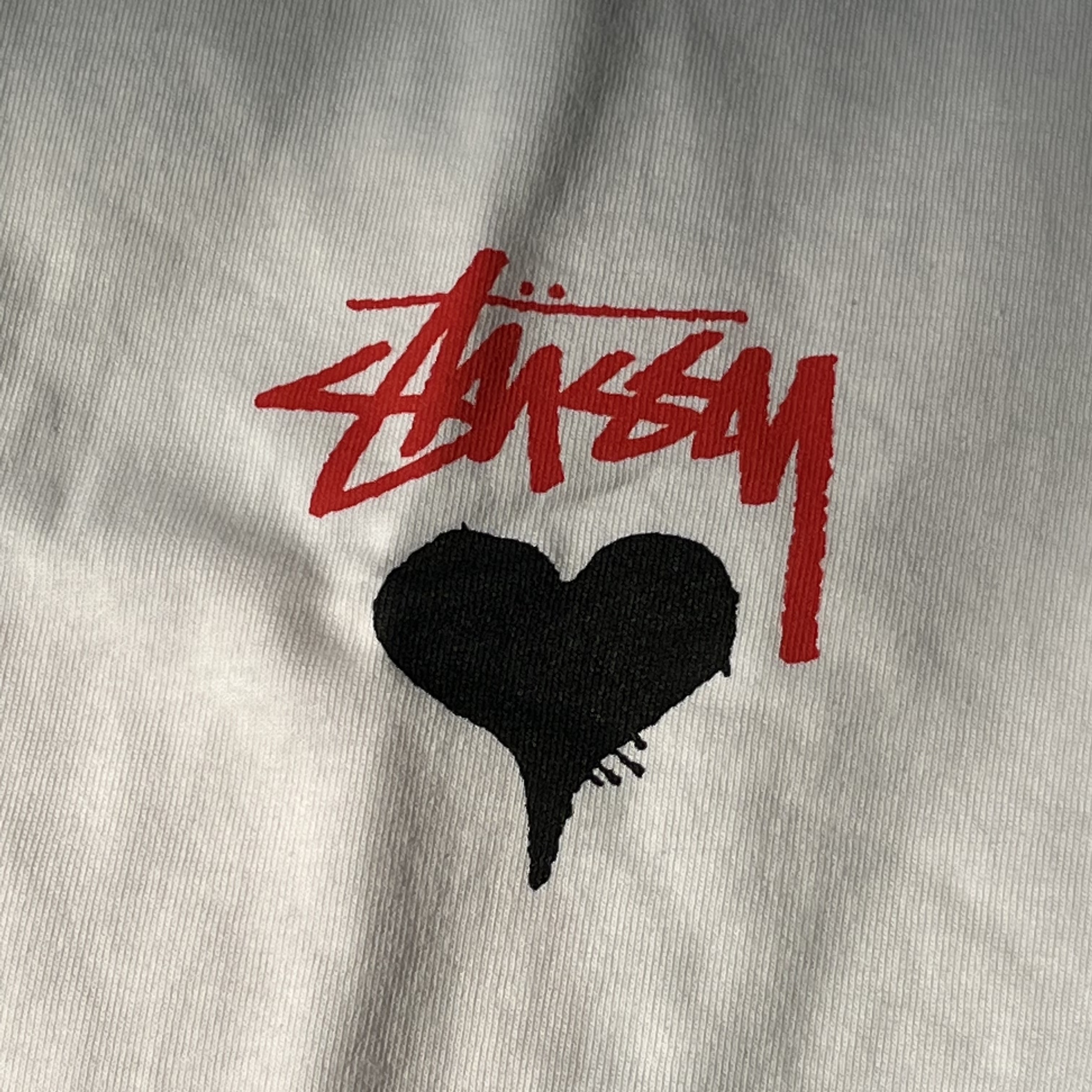 Stussy Stock Heart T-Shirt White 착용 스타일