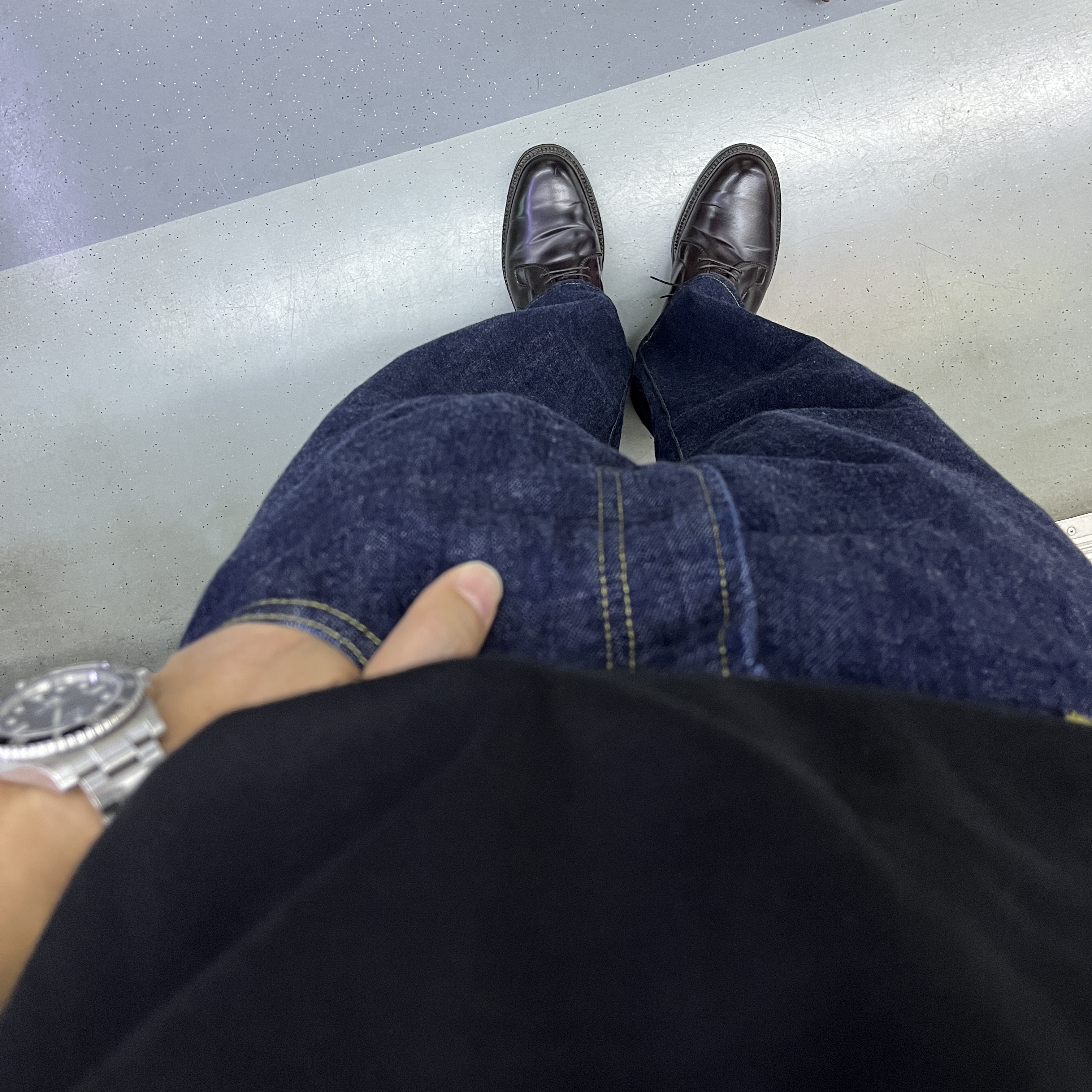 Alden 990 Cordovan Plain Toe Blucher Oxford Burgundy - D 착용 스타일 - 1