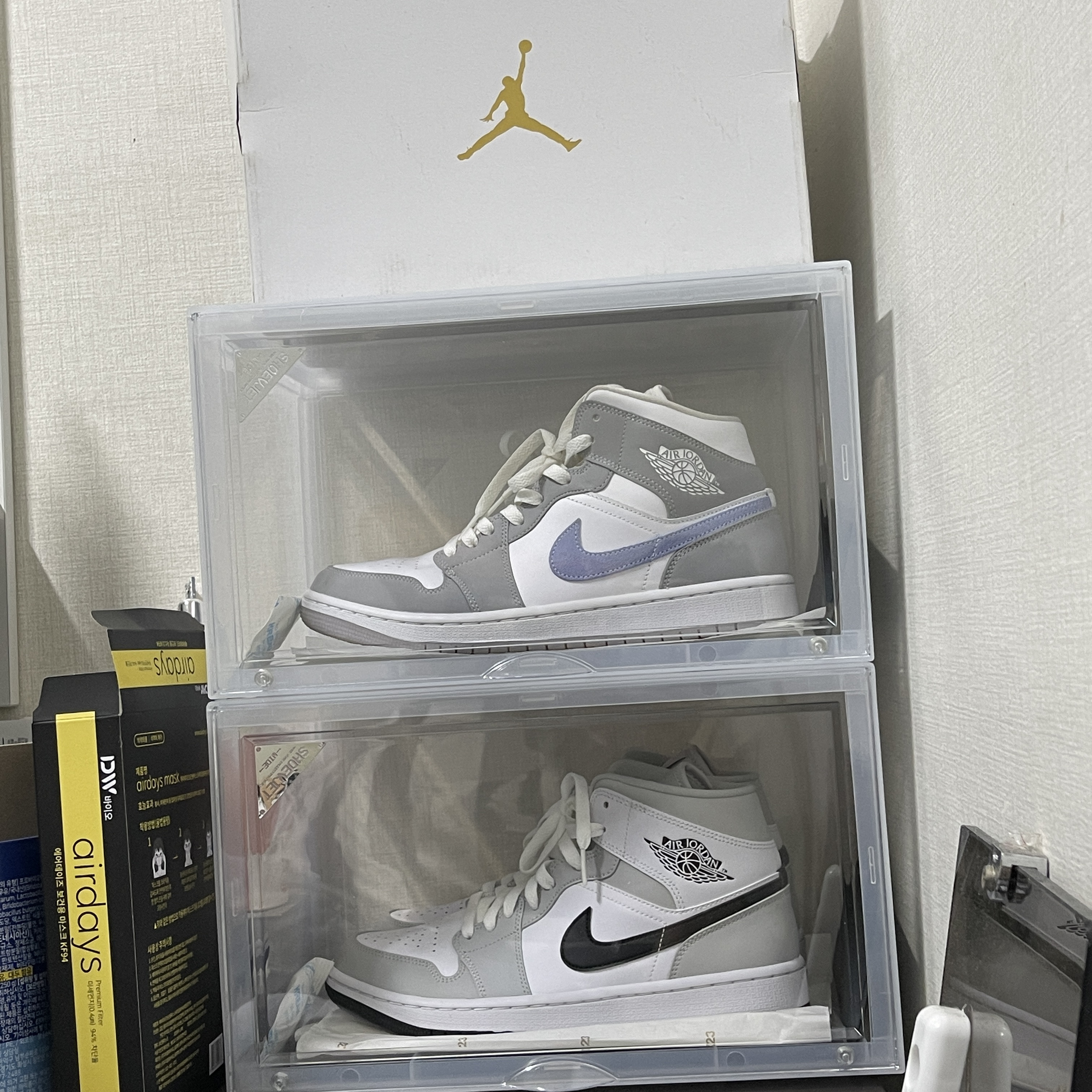 (W) Jordan 1 Mid Wolf Grey, (W) Jordan 1 Mid Grey Fog 착용 스타일
