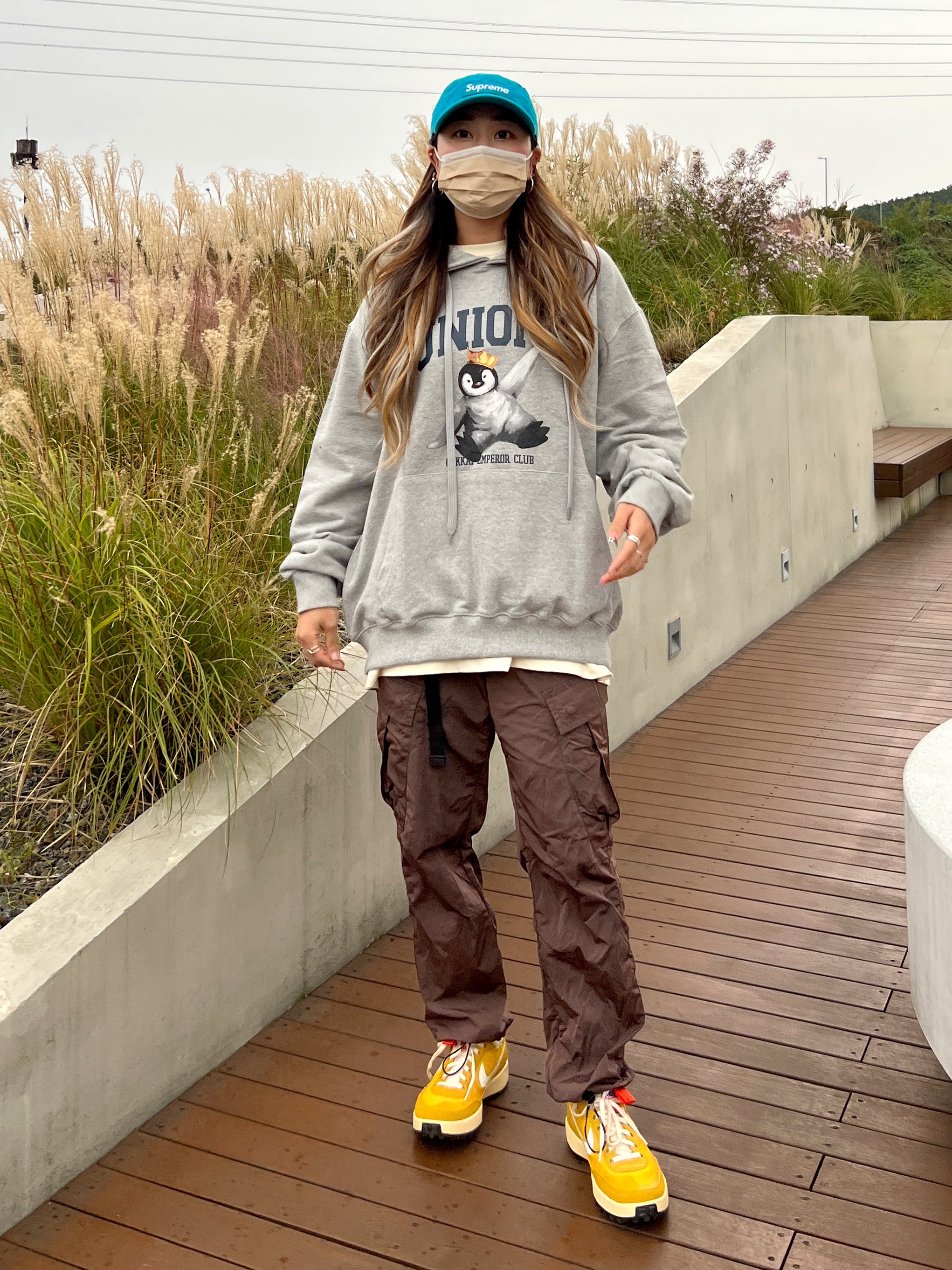 Nike x Tom Sachs General Purpose Shoe Archive, Supreme Washed Chino Twill Camp Cap Teal - 22SS 착용 스타일 - 4