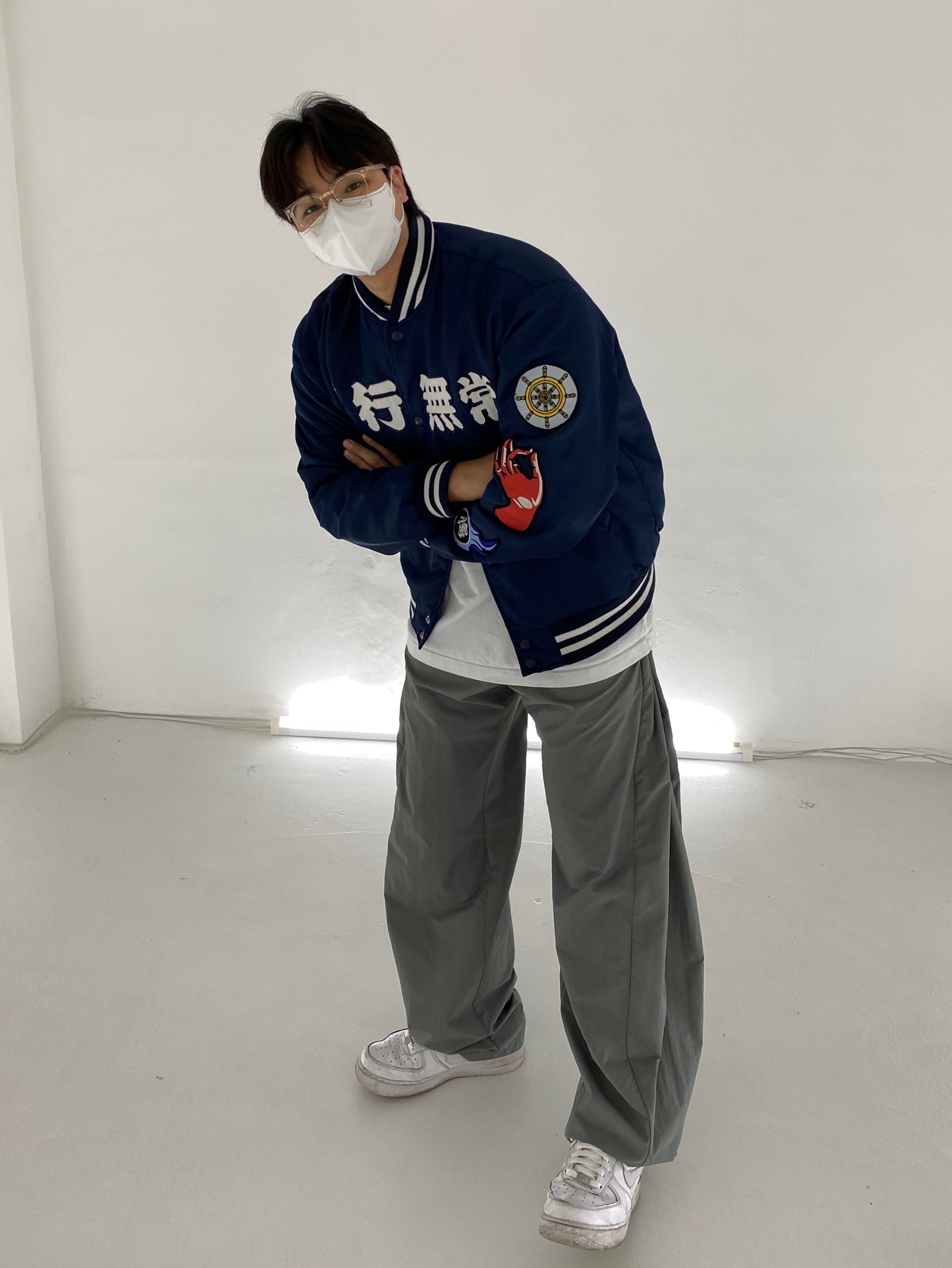 Nike Air Force 1 '07 Low White, Sansan Gear Side Snap Pants Khaki - 22SS 착용 스타일 - 1