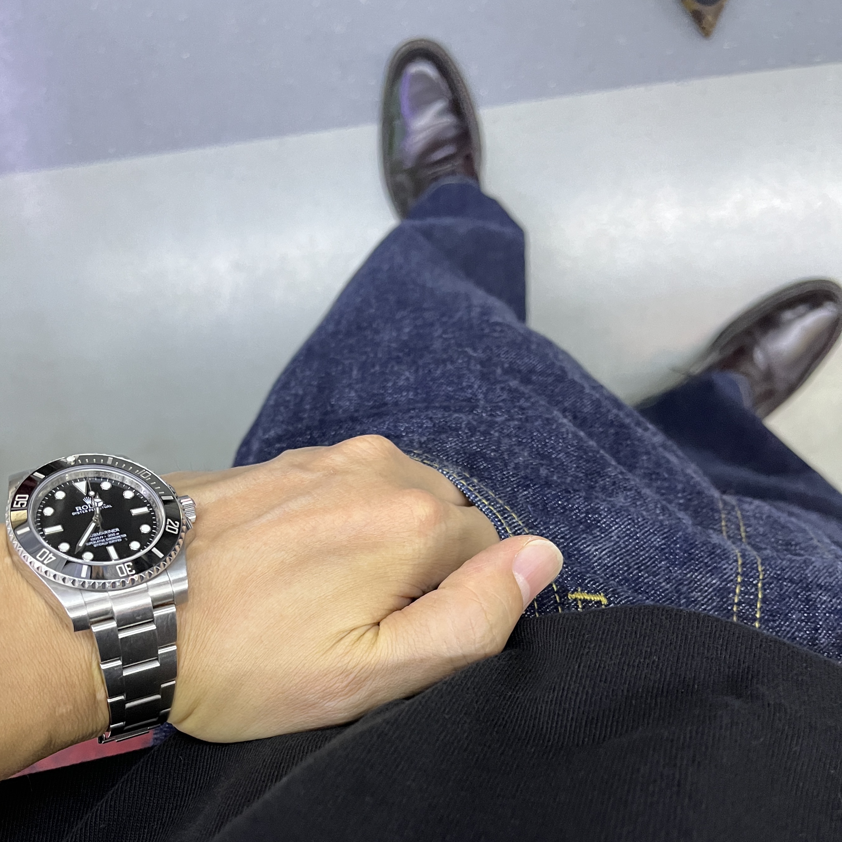 Alden 990 Cordovan Plain Toe Blucher Oxford Burgundy - D 착용 스타일 - 3